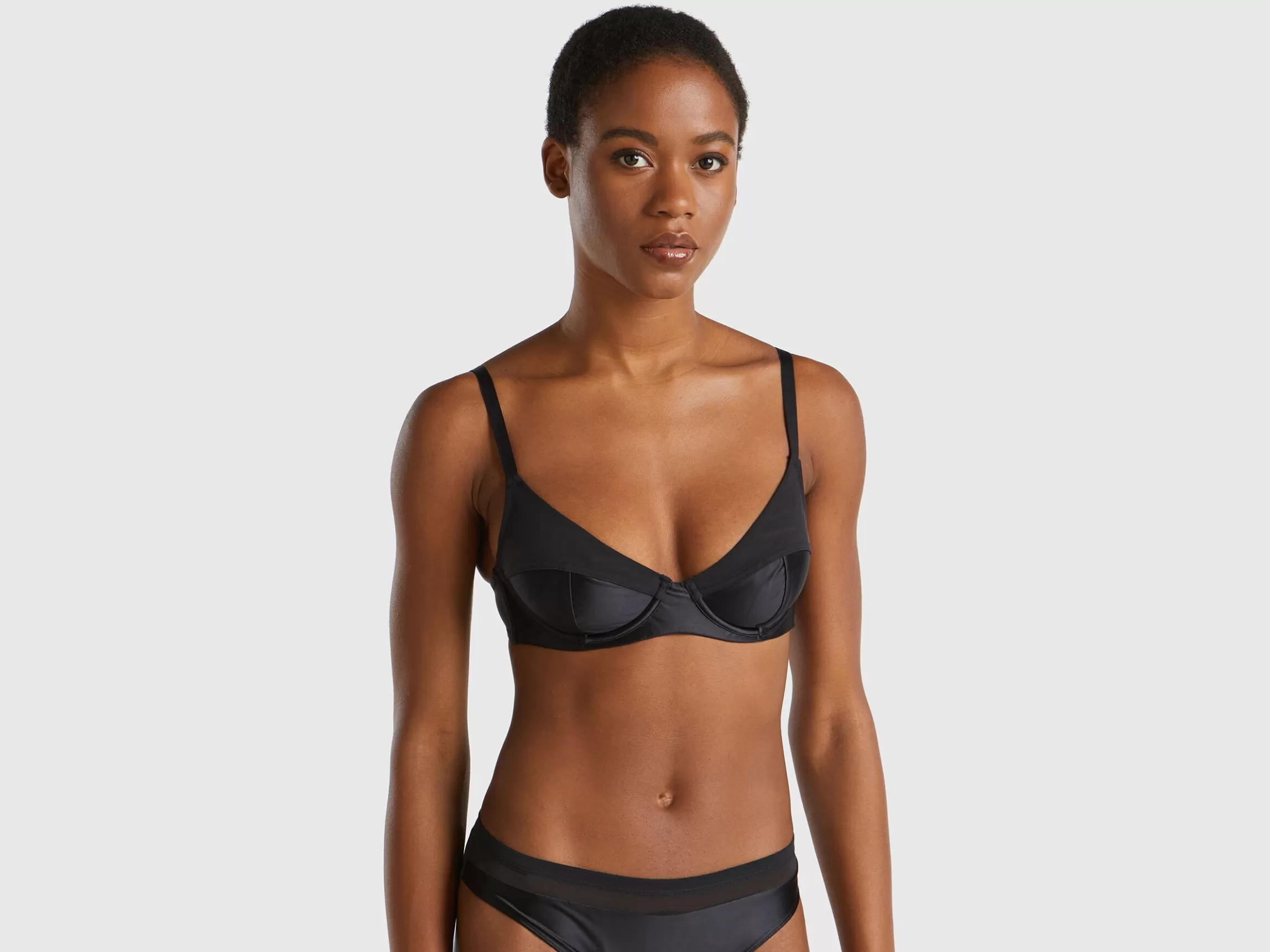 United Colors of Benetton Balconette bra in glossy fabric