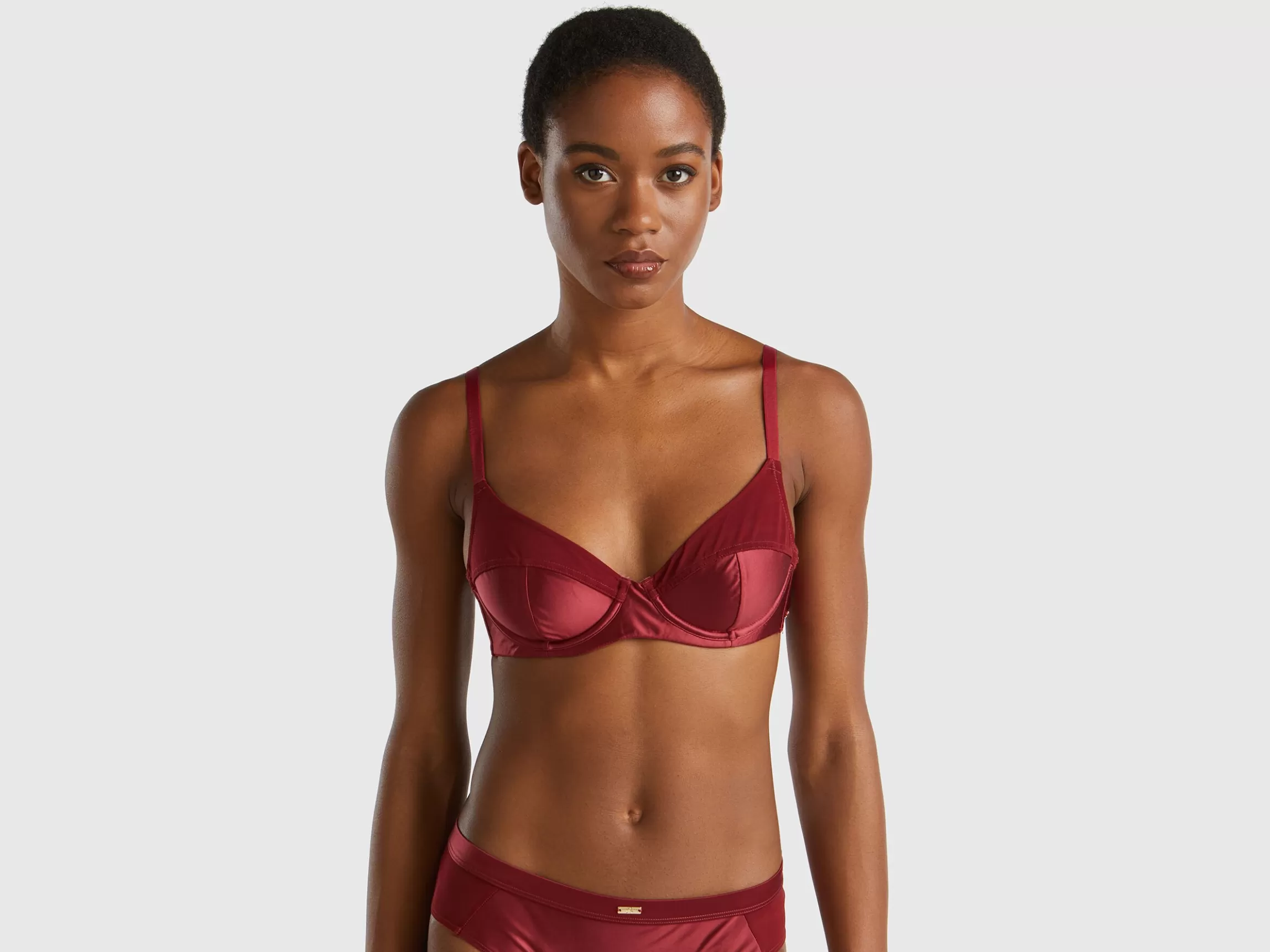 United Colors of Benetton Balconette bra in glossy fabric