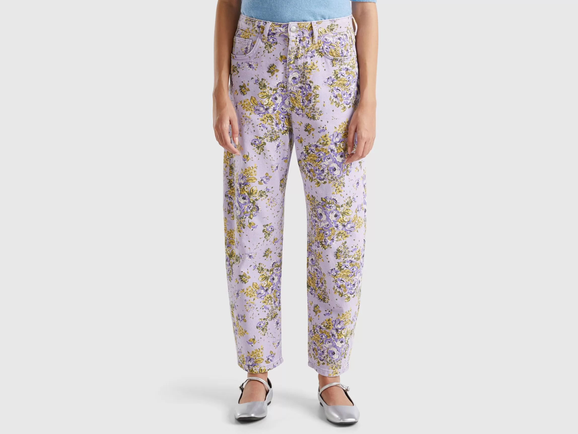 United Colors of Benetton Balloon fit floral jeans