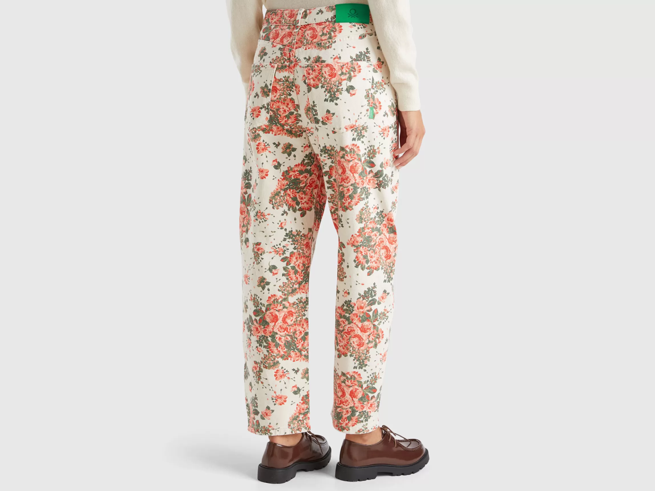 United Colors of Benetton Balloon fit floral jeans