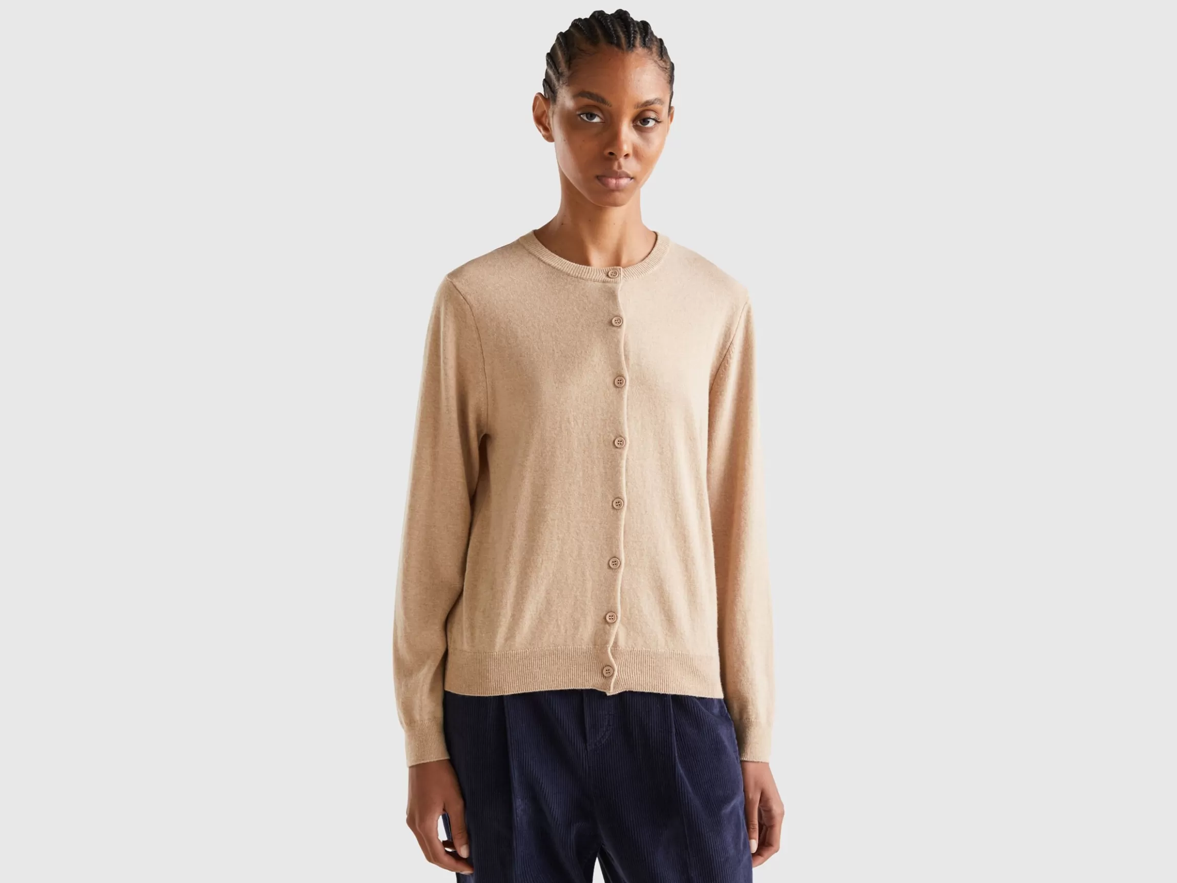 United Colors of Benetton cardigan in cashmere and wool blend