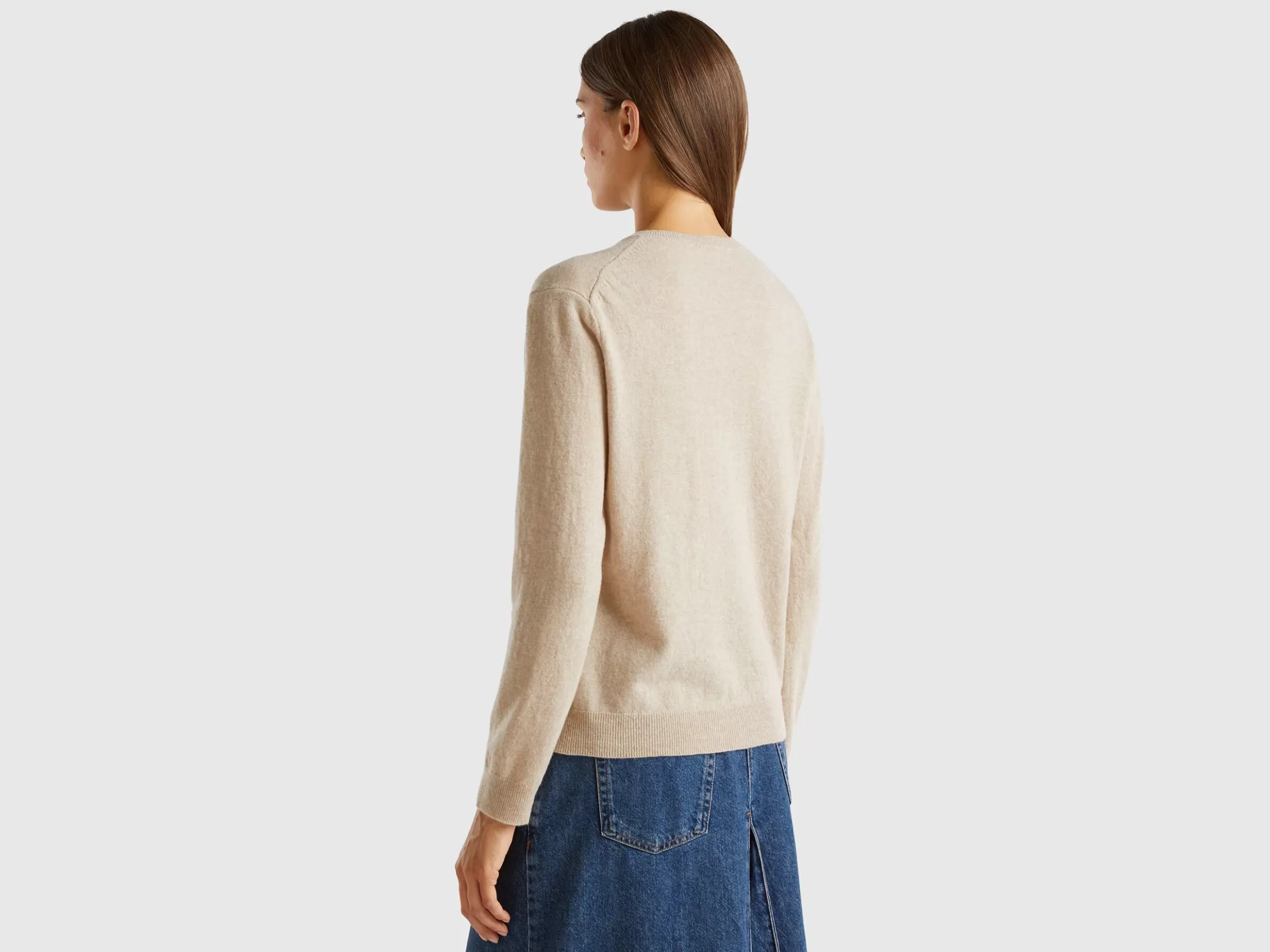 United Colors of Benetton crew neck cardigan in pure Merino wool