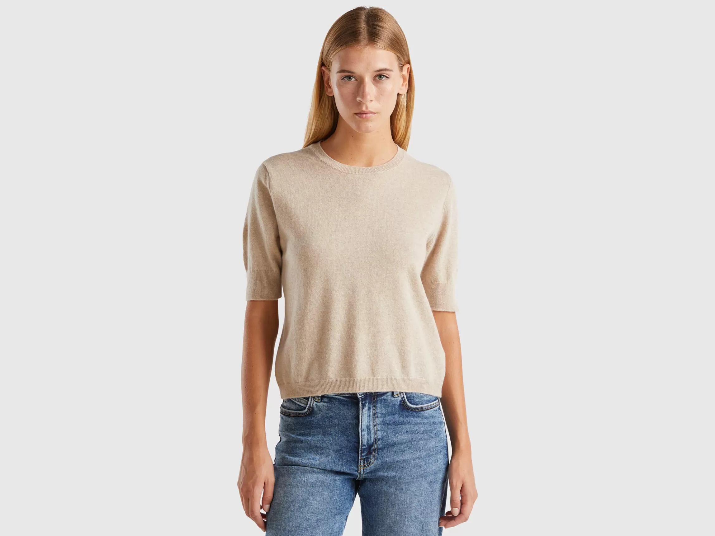 United Colors of Benetton short sleeve sweater in pure Merino wool