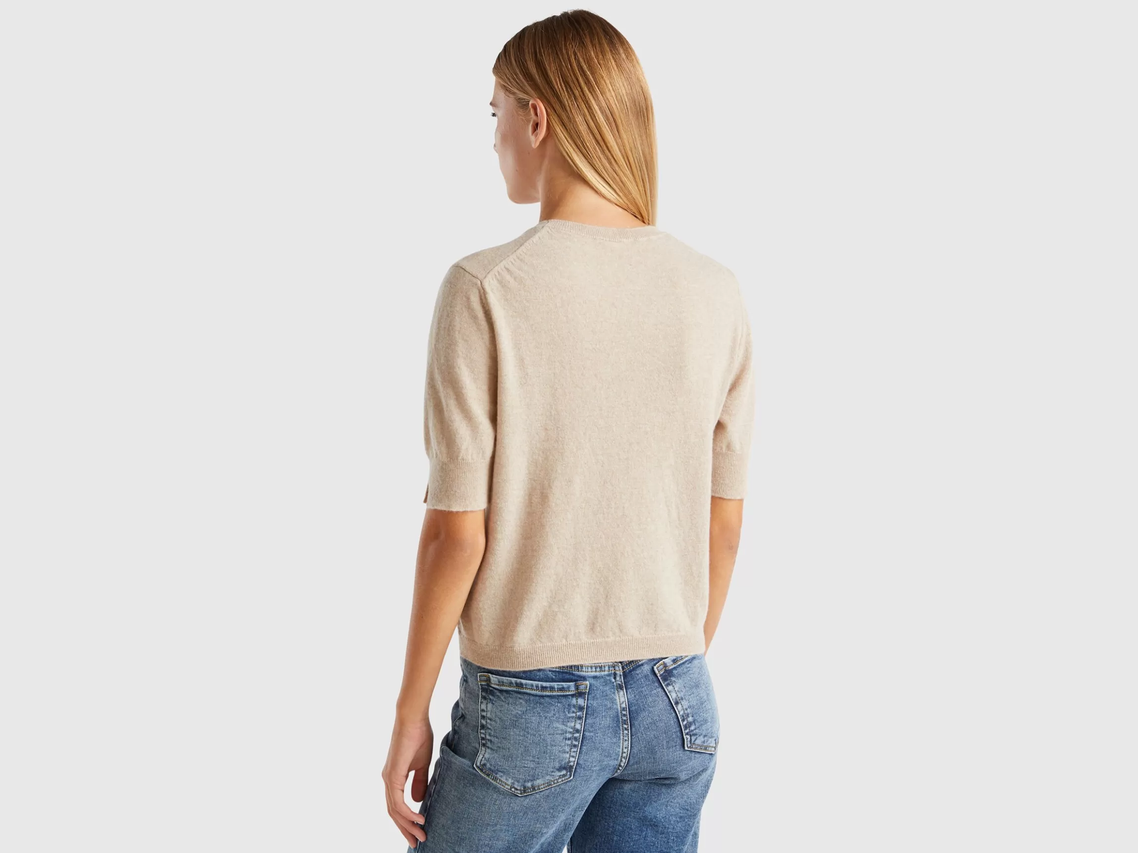 United Colors of Benetton short sleeve sweater in pure Merino wool