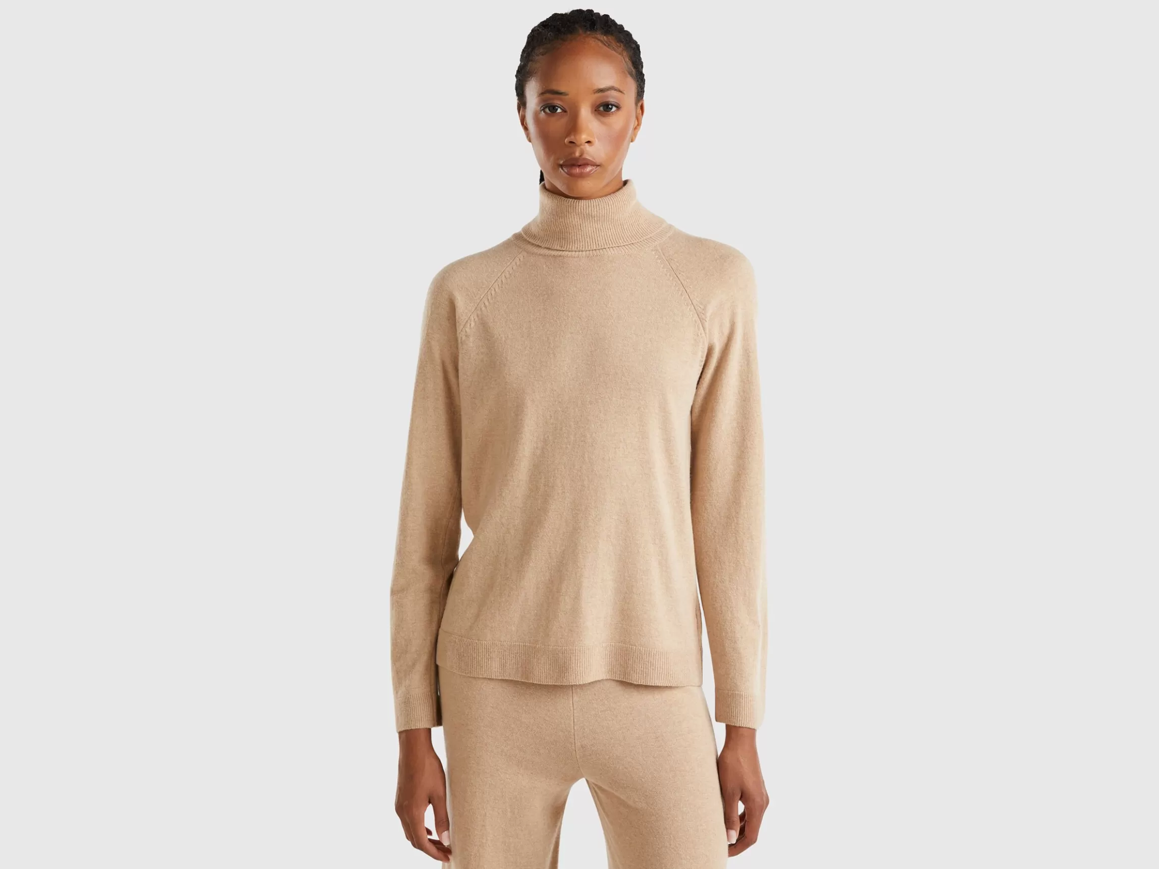 United Colors of Benetton turtleneck in cashmere and wool blend