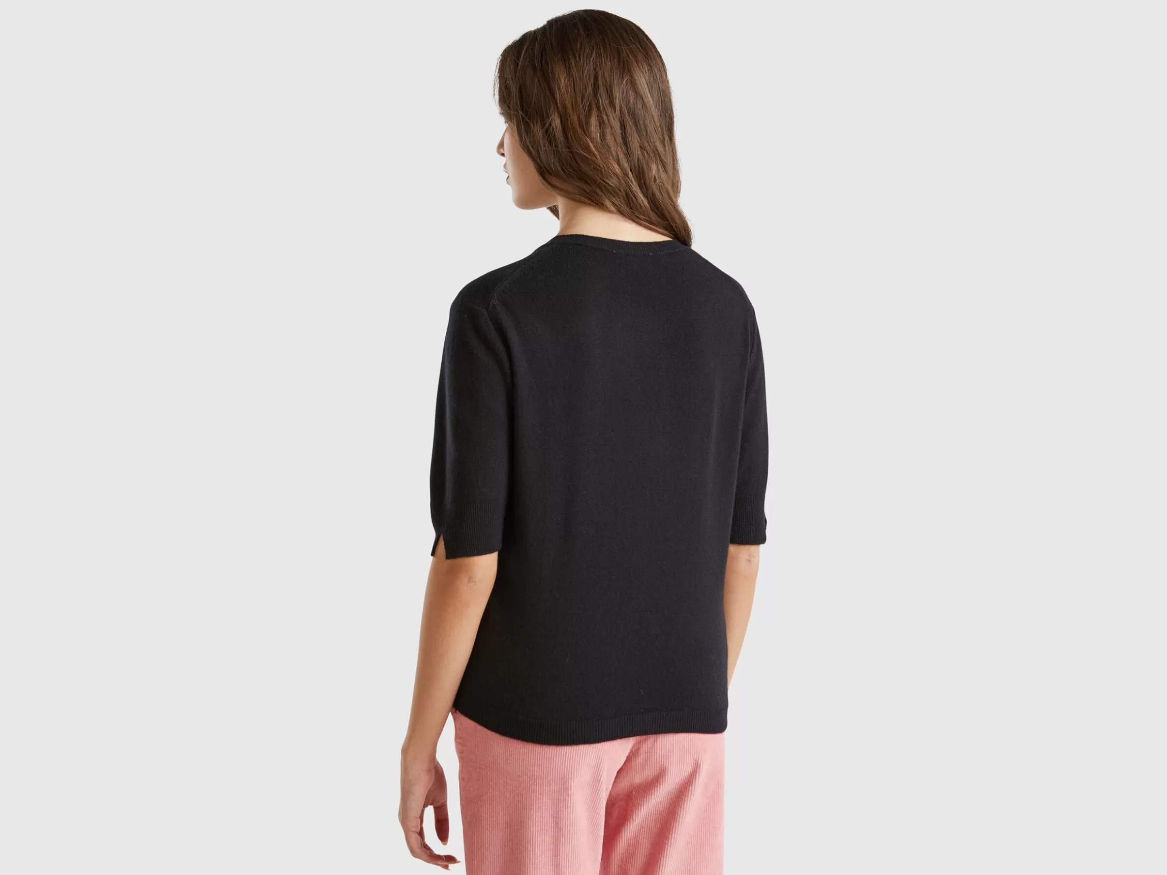 United Colors of Benetton short sleeve sweater in pure Merino wool