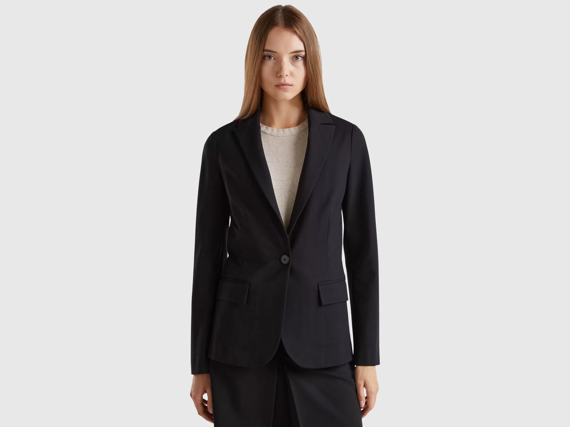 United Colors of Benetton Blazer in stretch viscose blend