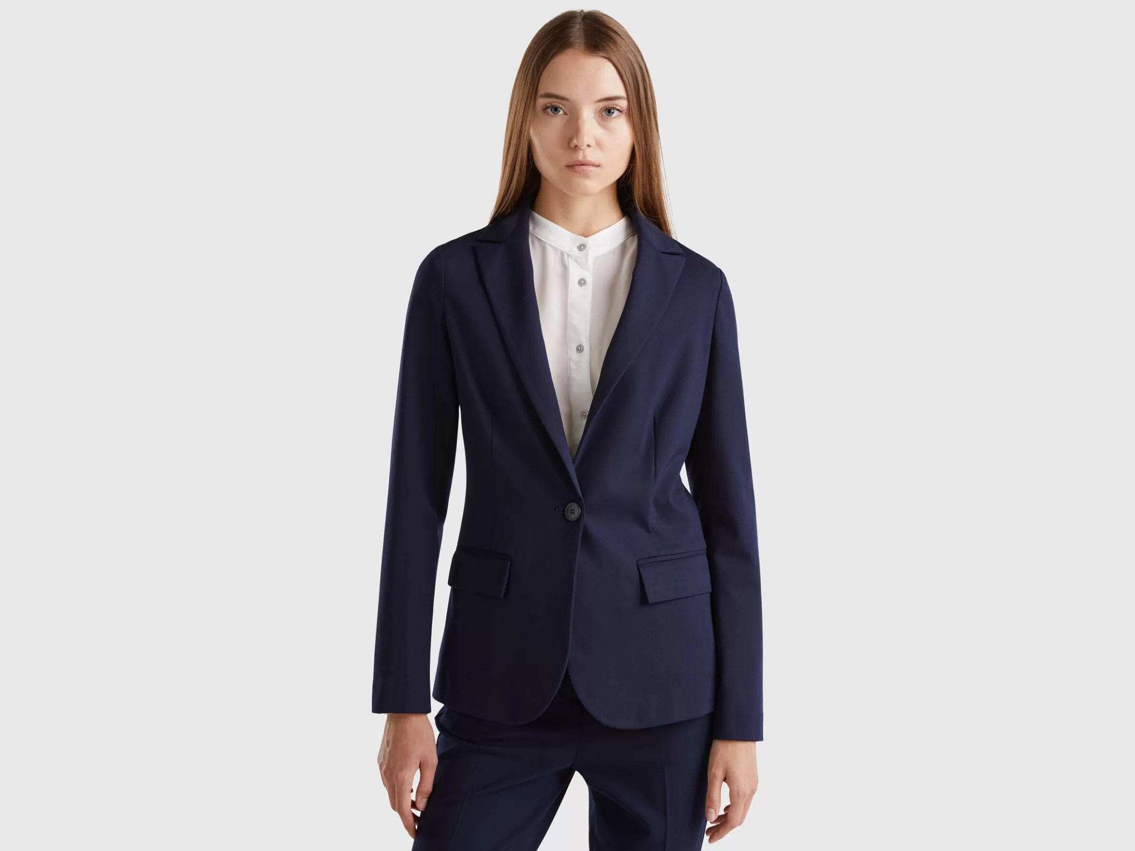 United Colors of Benetton Blazer in stretch viscose blend