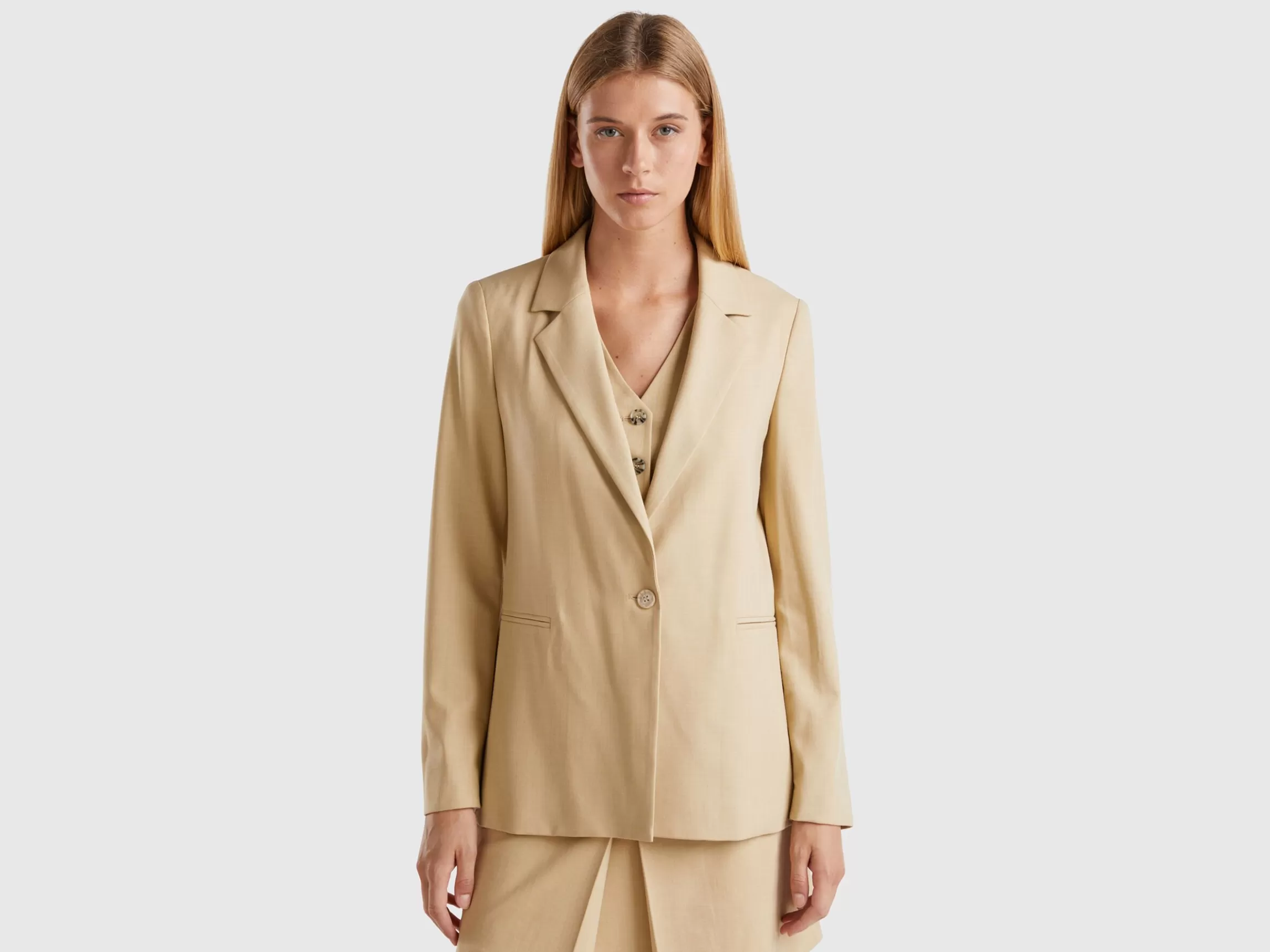 United Colors of Benetton Blazer in stretch viscose blend