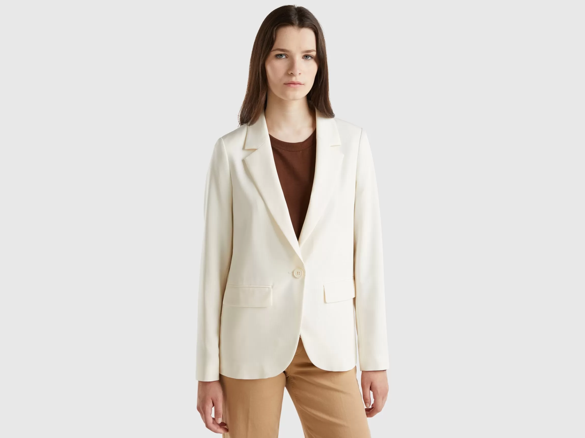 United Colors of Benetton Blazer in stretch viscose blend