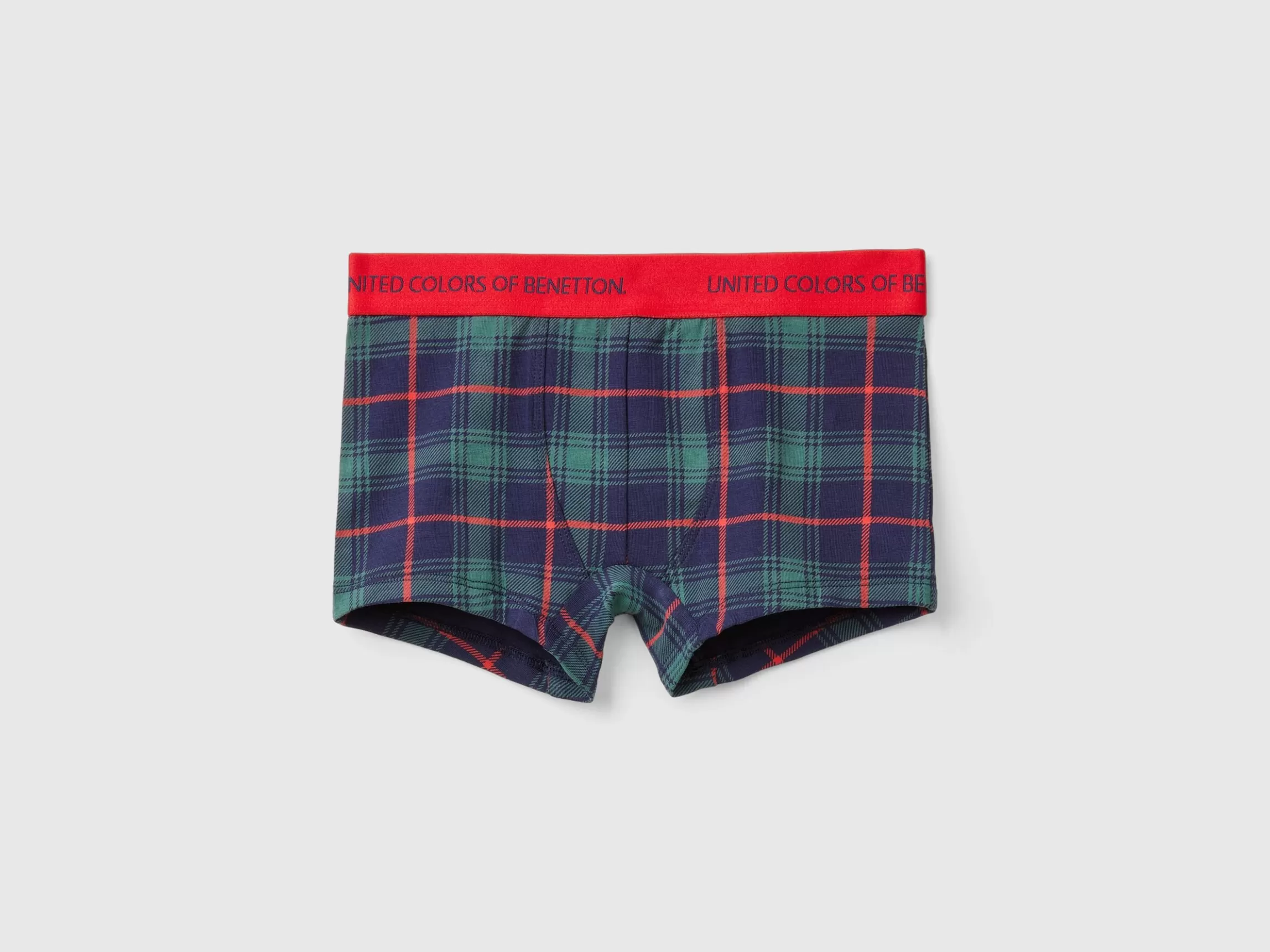 United Colors of Benetton Blue and green tartan boxers