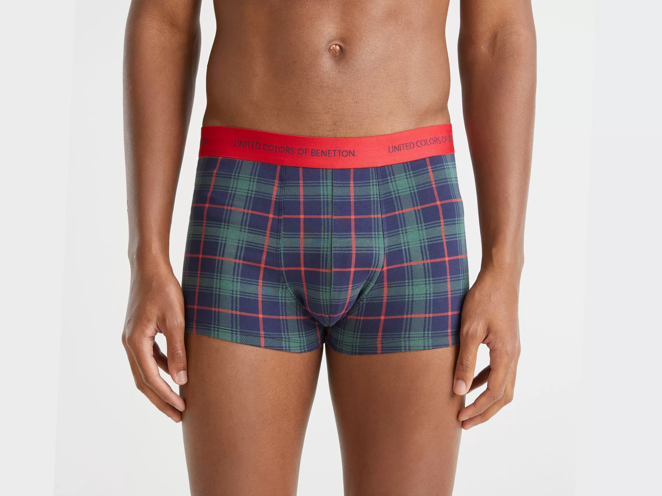 United Colors of Benetton Blue and green tartan boxers