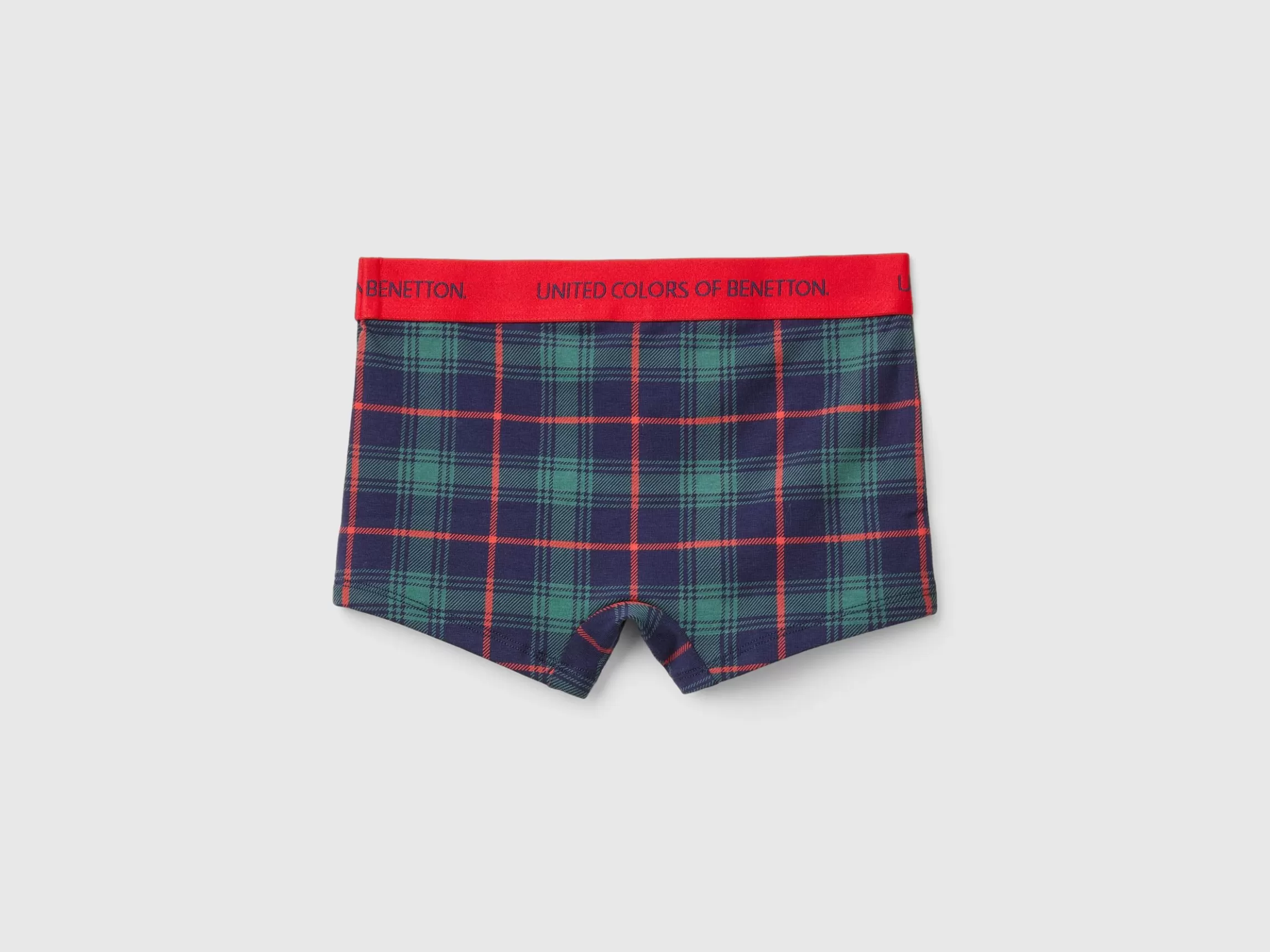 United Colors of Benetton Blue and green tartan boxers