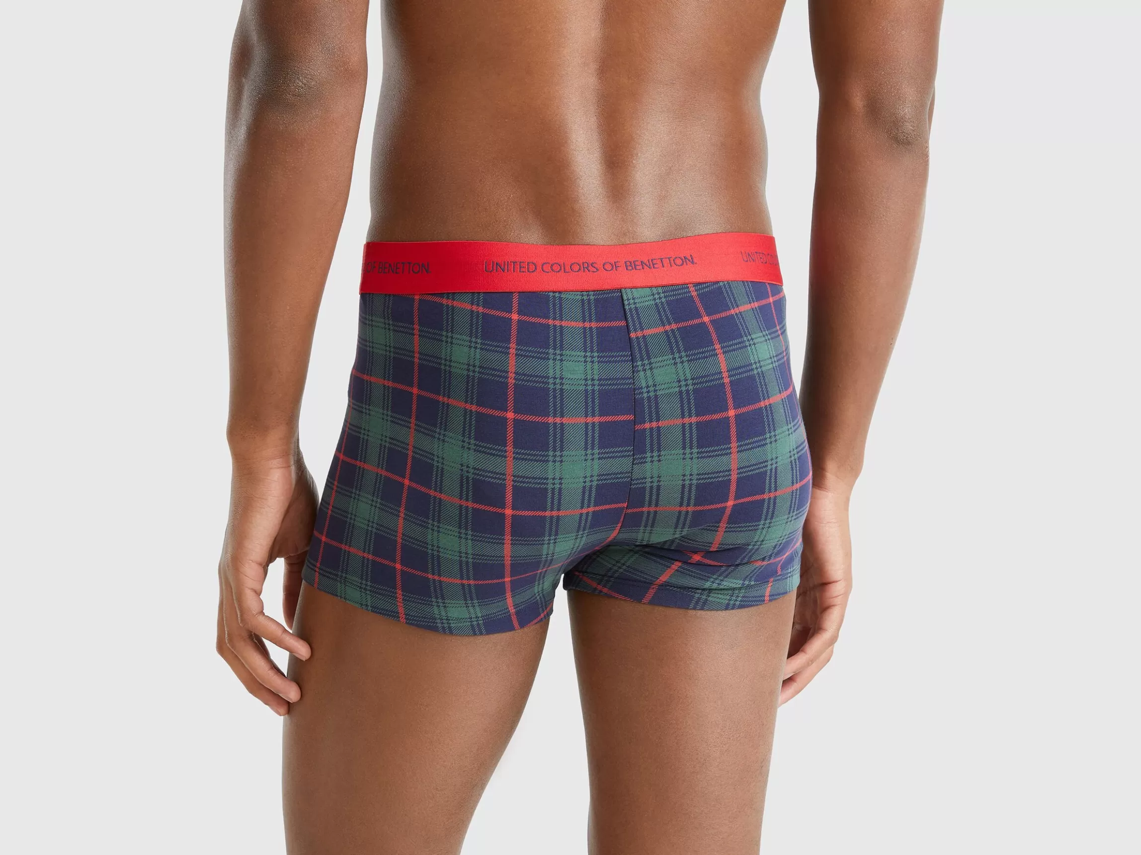 United Colors of Benetton Blue and green tartan boxers