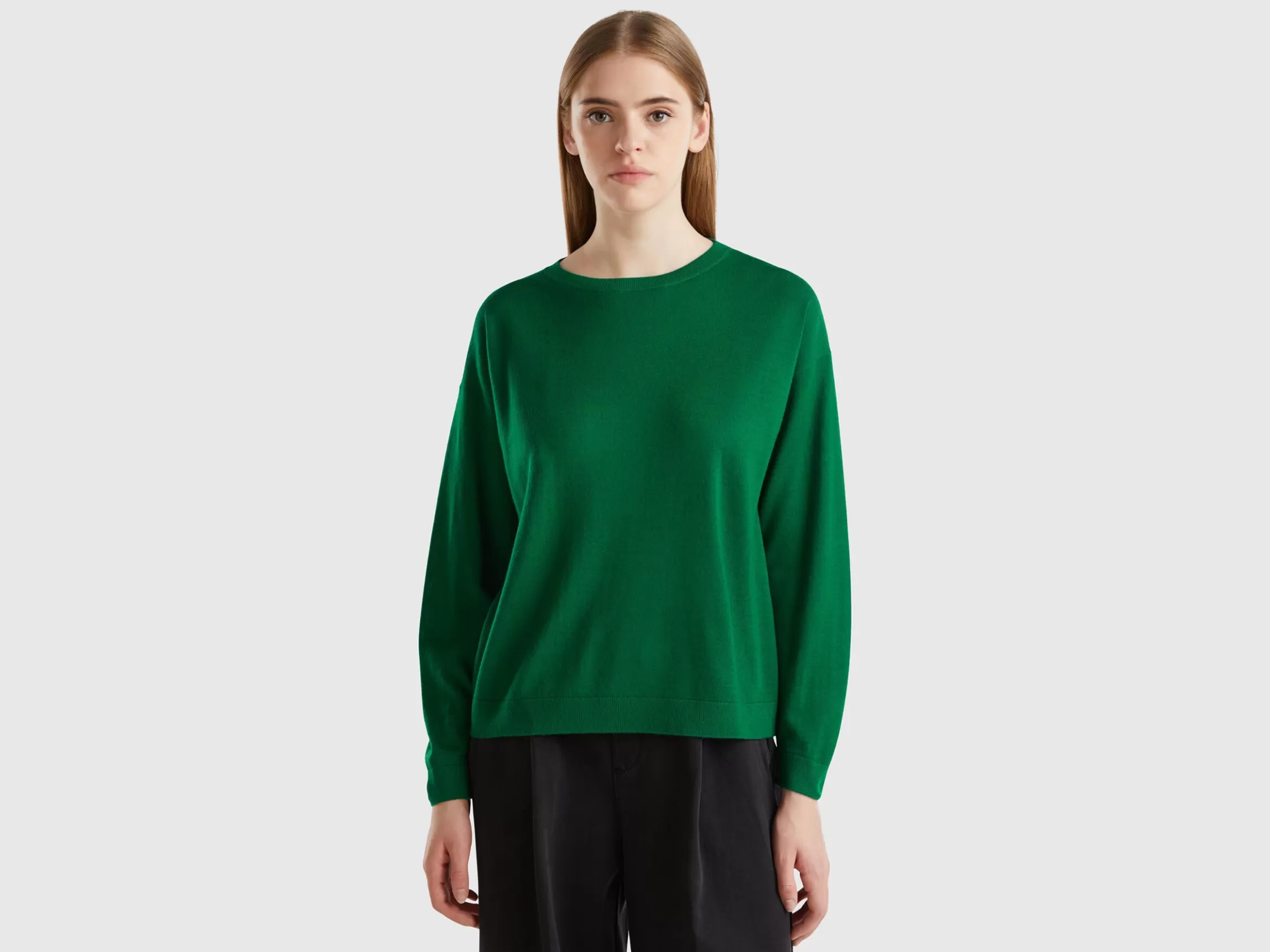 United Colors of Benetton Boat neck sweater in pure Merino wool