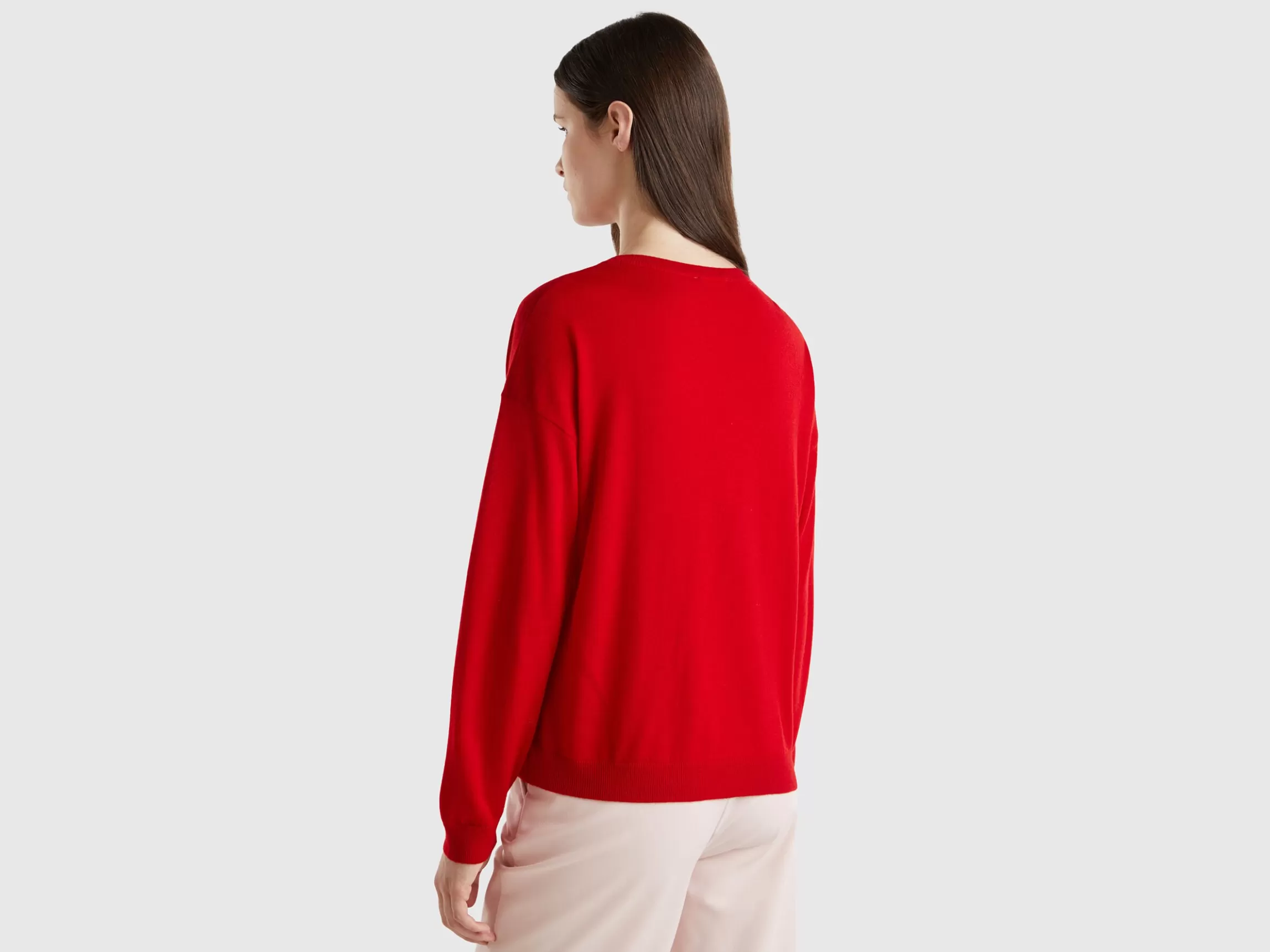 United Colors of Benetton Boat neck sweater in pure Merino wool