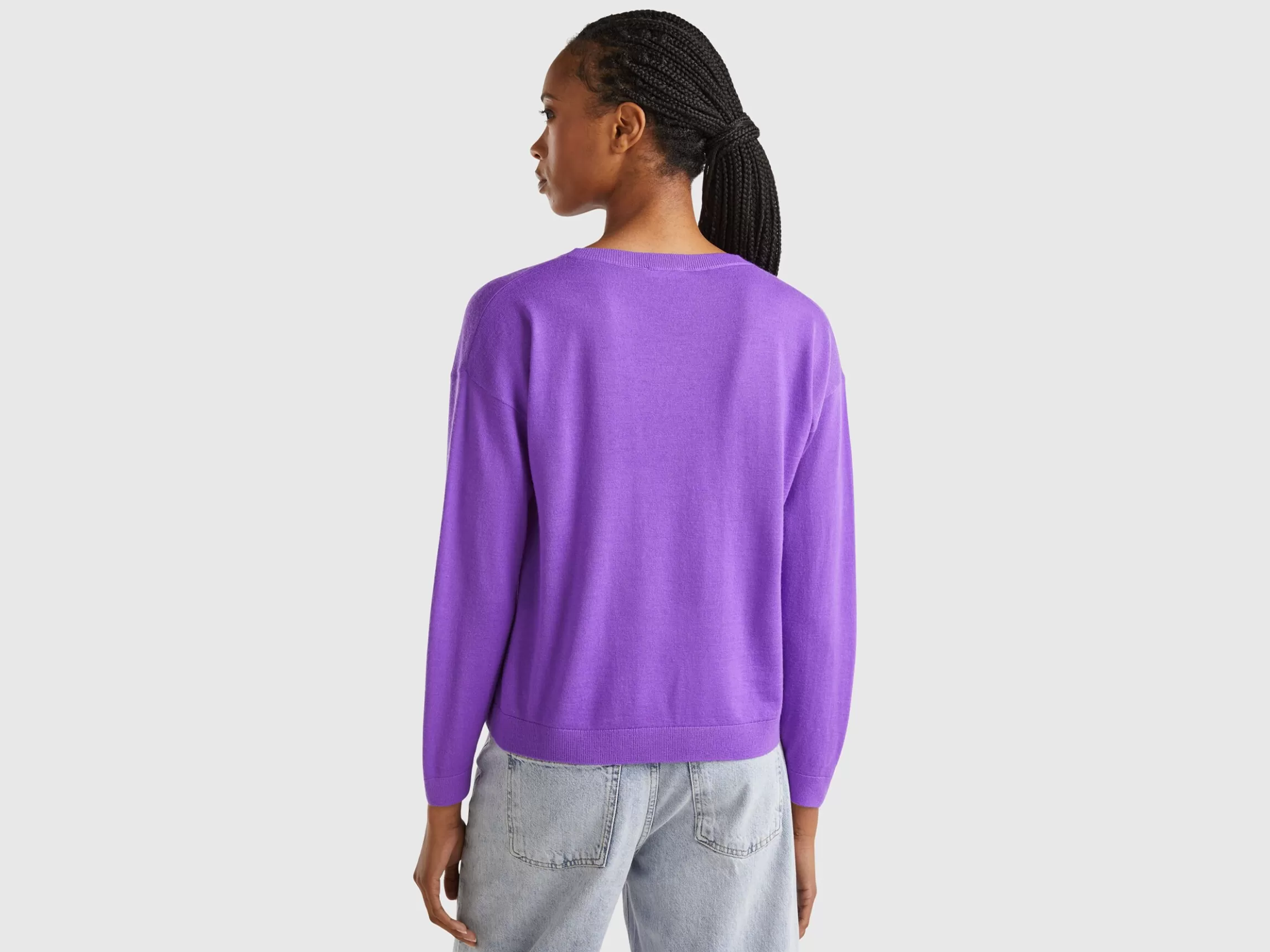 United Colors of Benetton Boat neck sweater in pure Merino wool