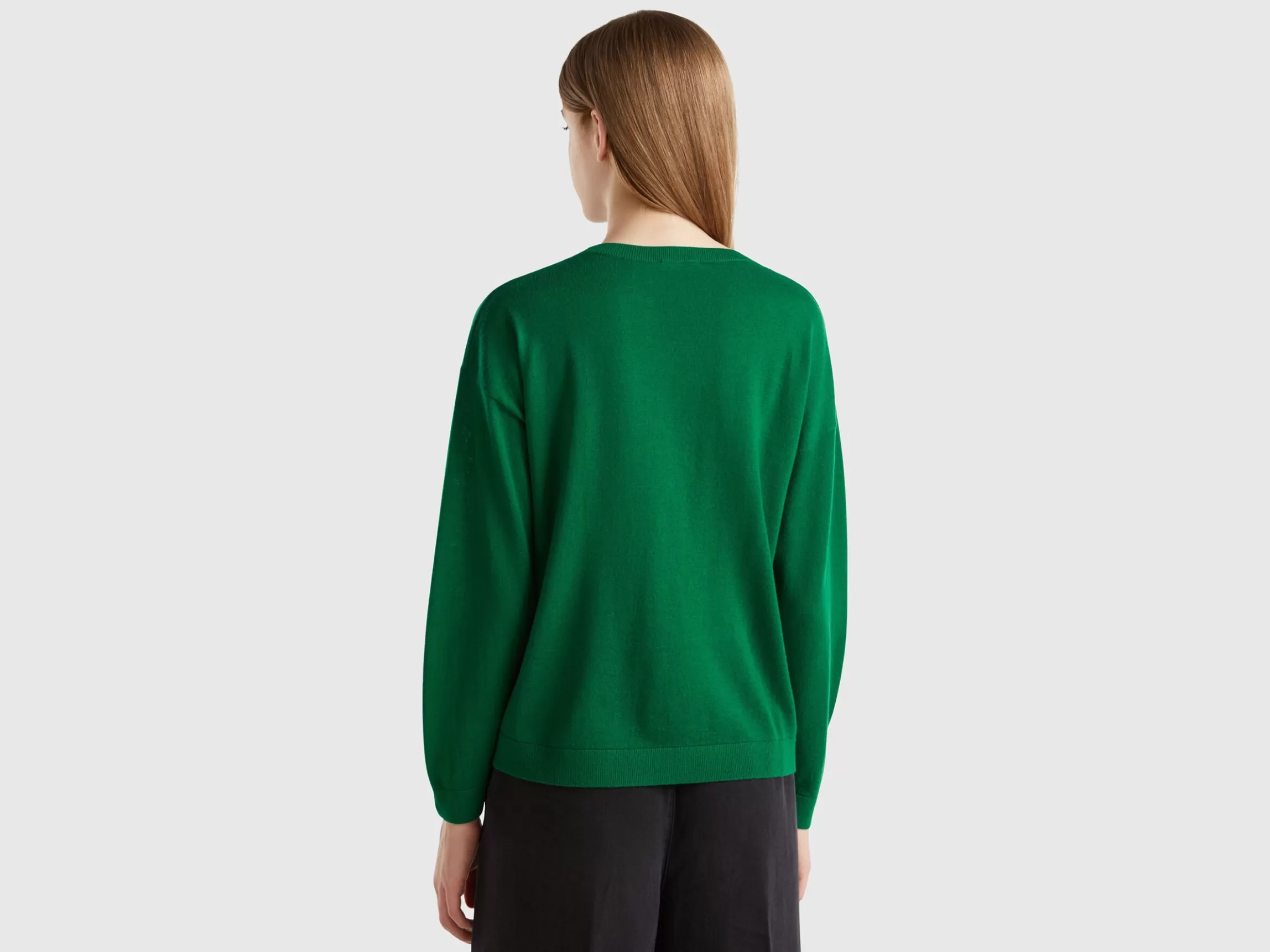 United Colors of Benetton Boat neck sweater in pure Merino wool