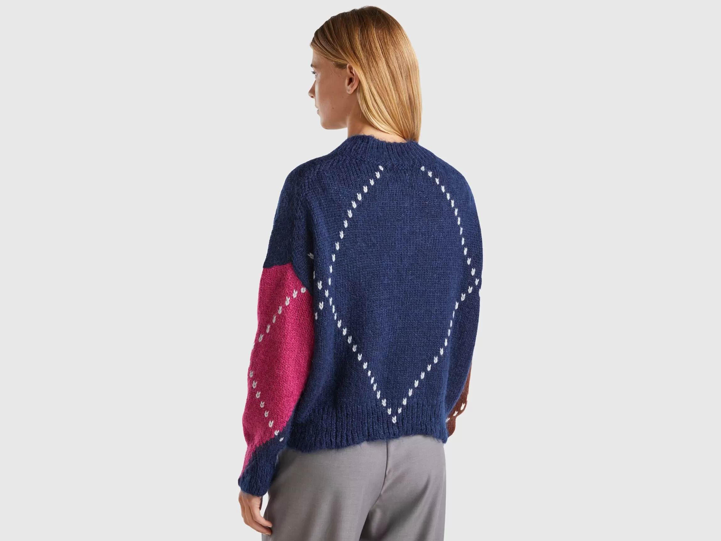 United Colors of Benetton Boxy fit sweater in mohair blend