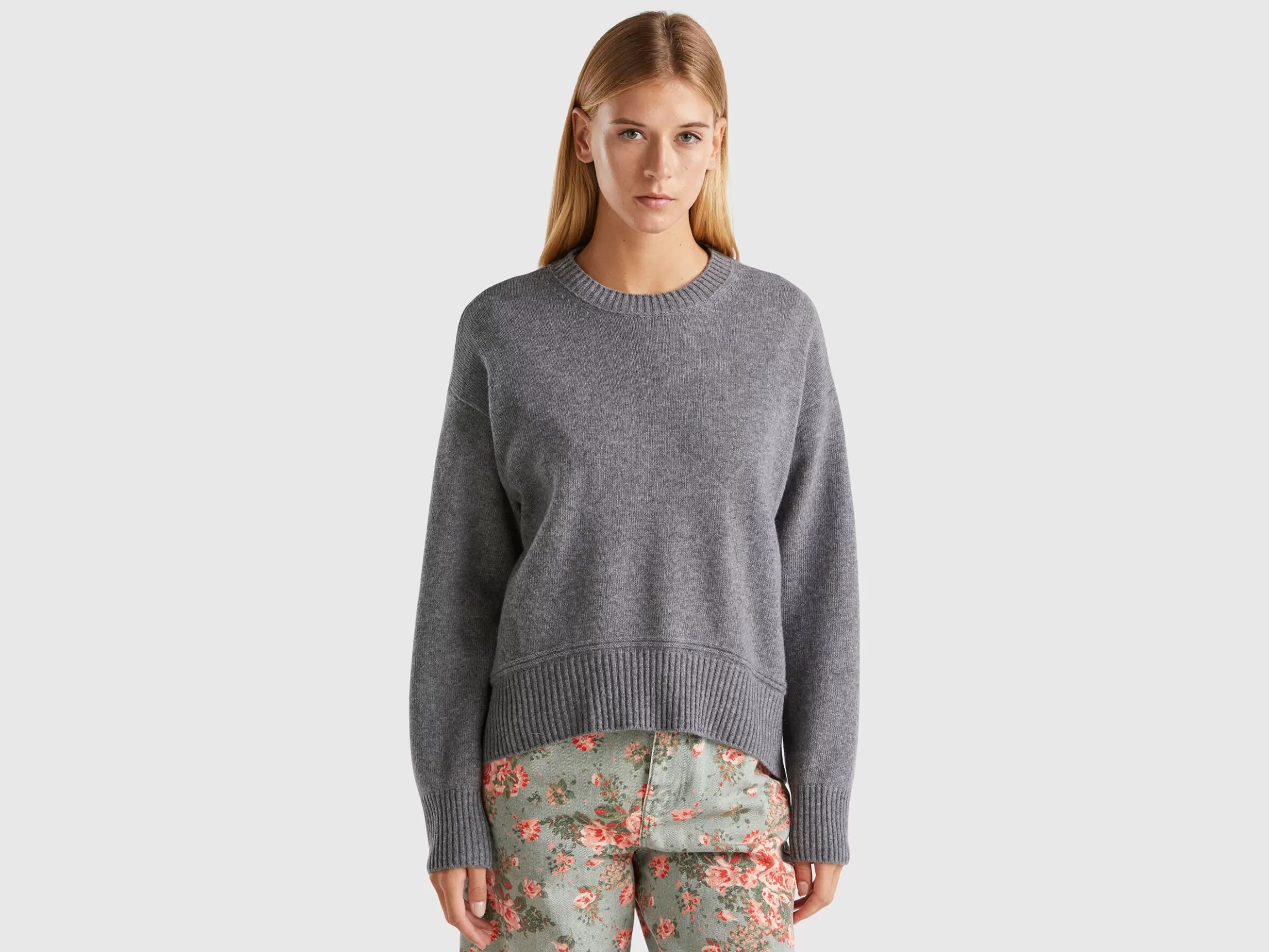 United Colors of Benetton Boxy fit sweater in wool blend