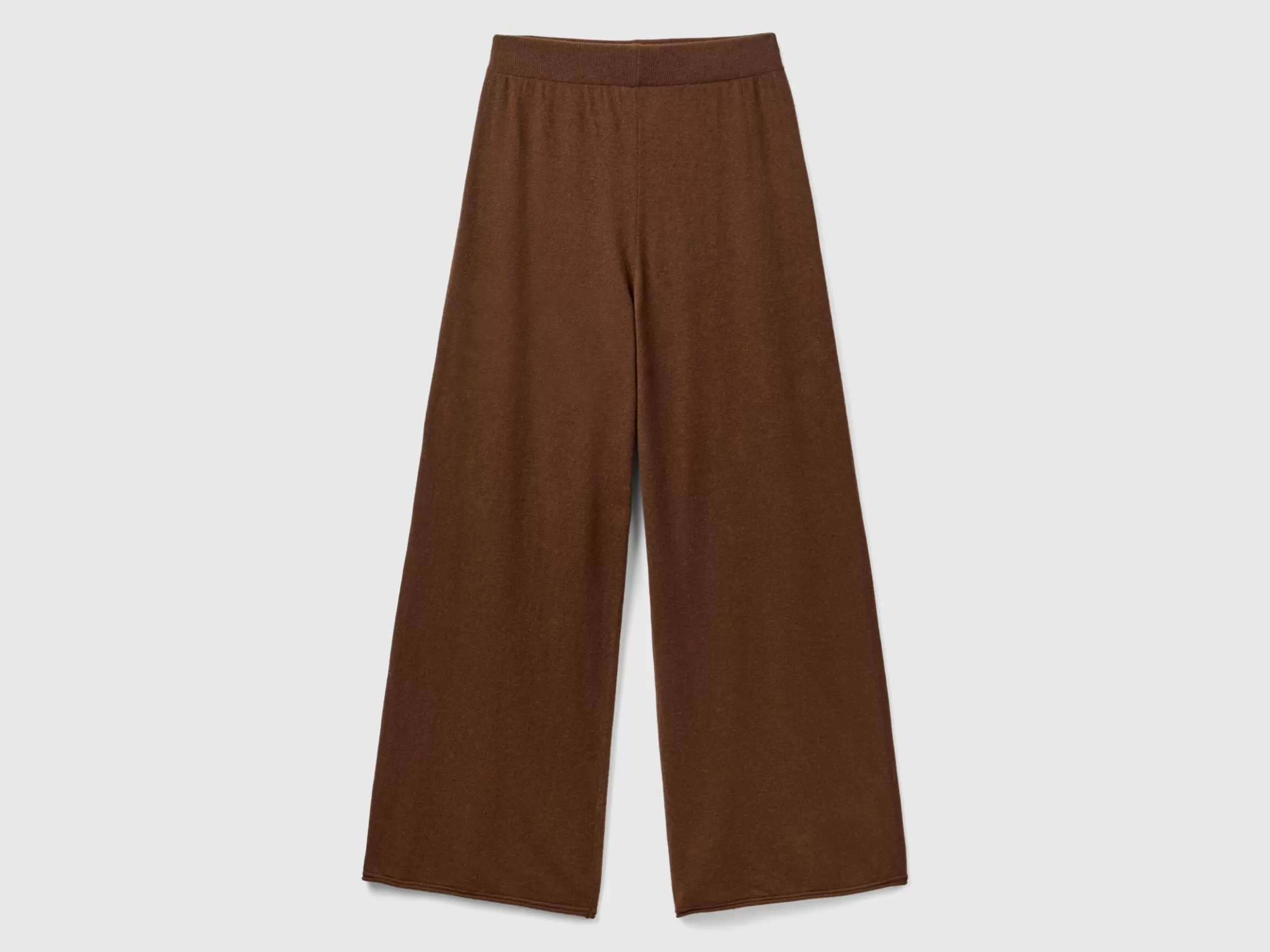 United Colors of Benetton Brick red wide leg trousers in cashmere and wool blend