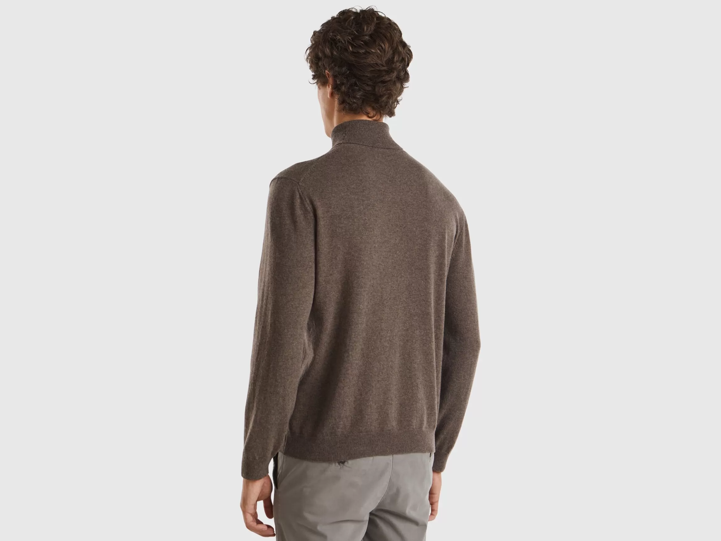 United Colors of Benetton Brown turtleneck in pure Merino wool