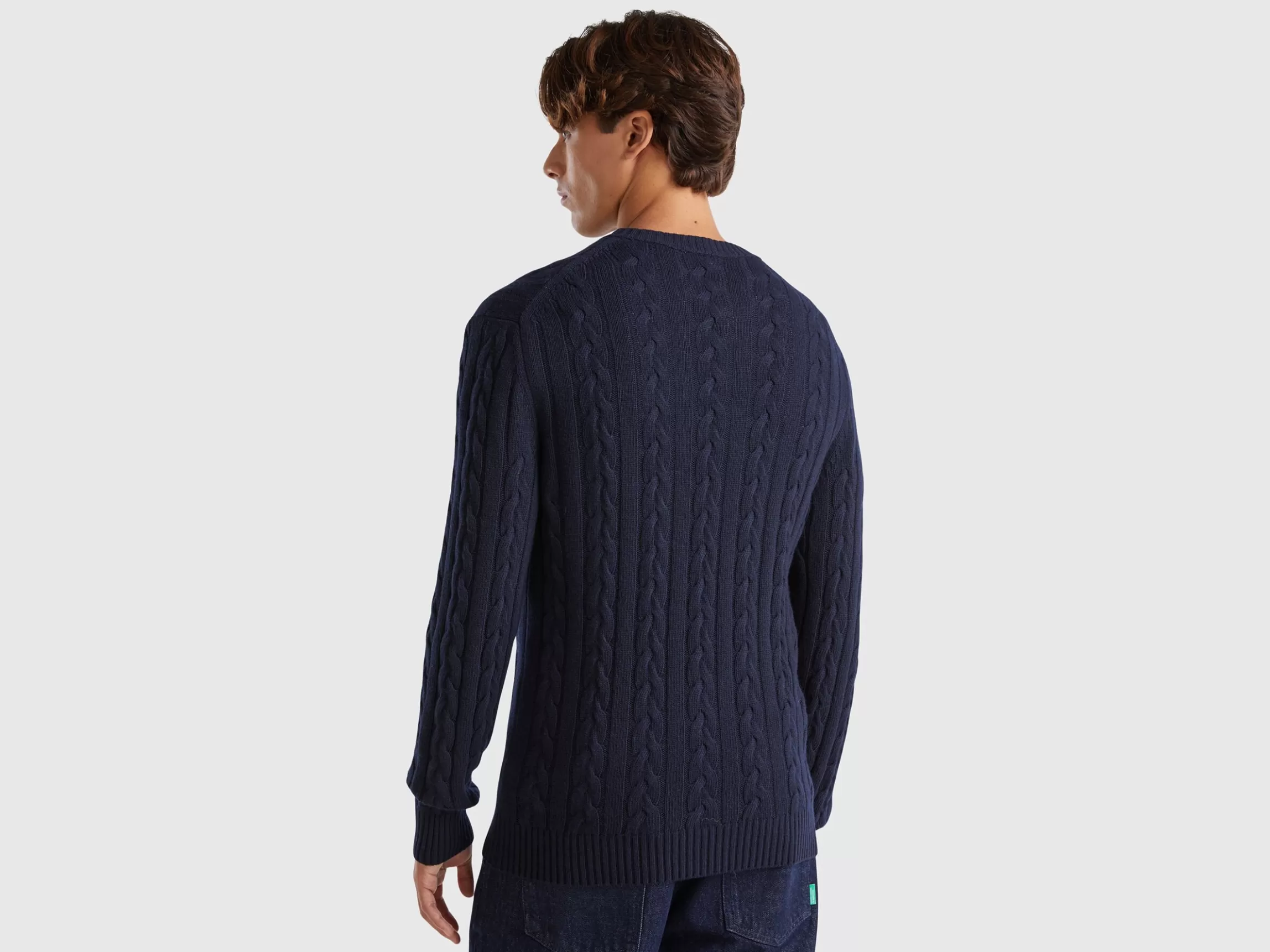 United Colors of Benetton Cable knit sweater in cashmere blend