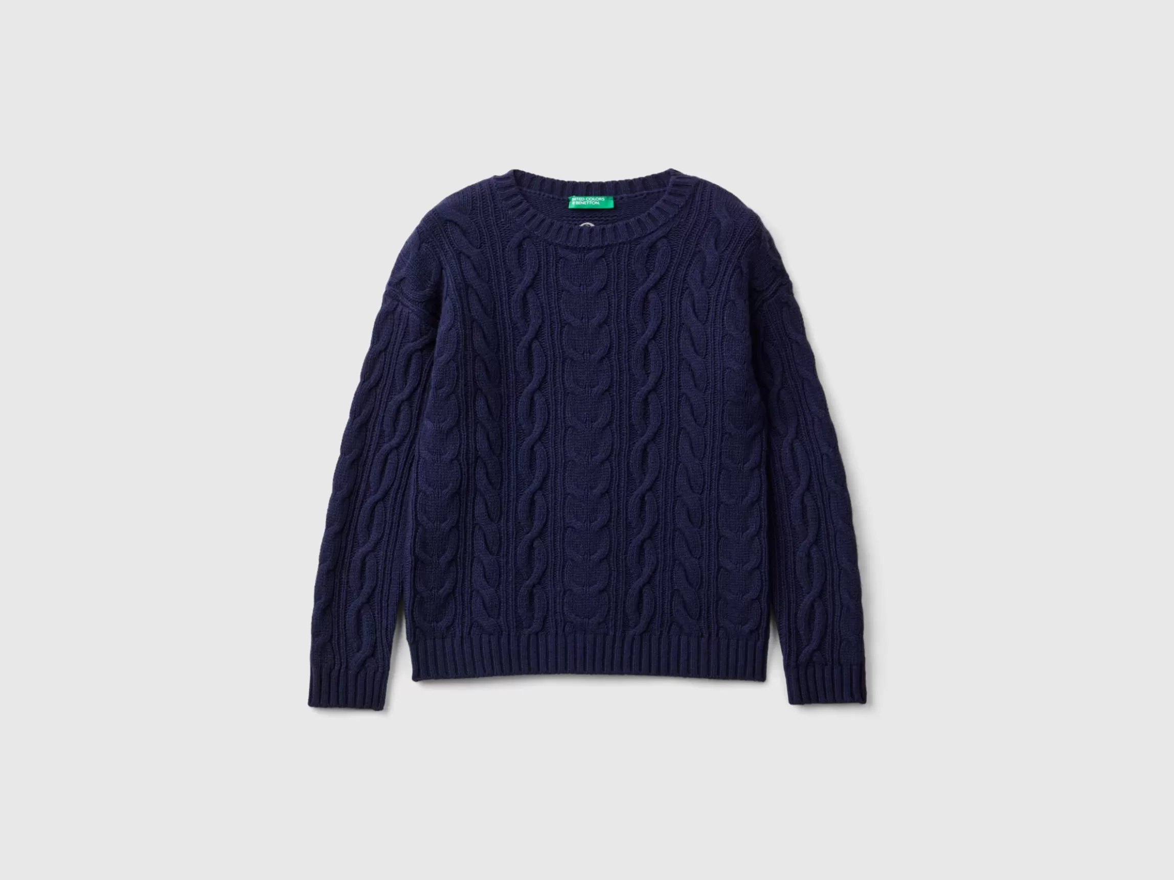 United Colors of Benetton Cable knit sweater in wool blend