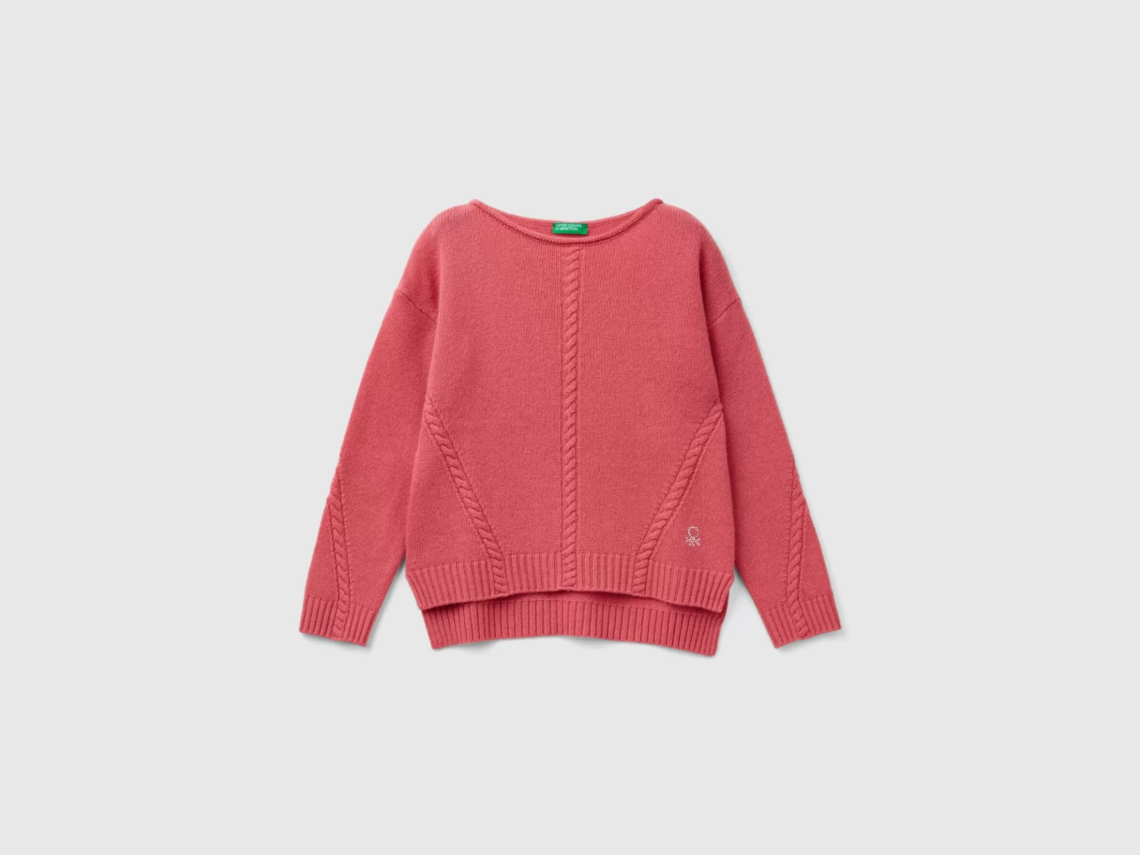 United Colors of Benetton Cable knit sweater in wool blend