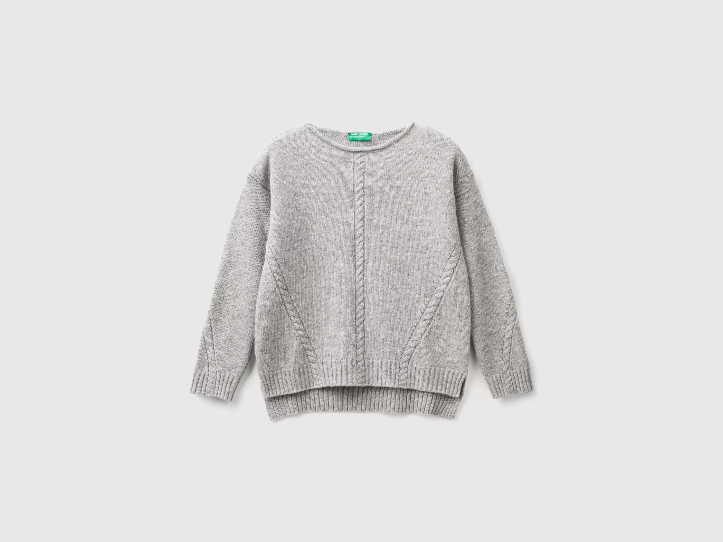 United Colors of Benetton Cable knit sweater in wool blend