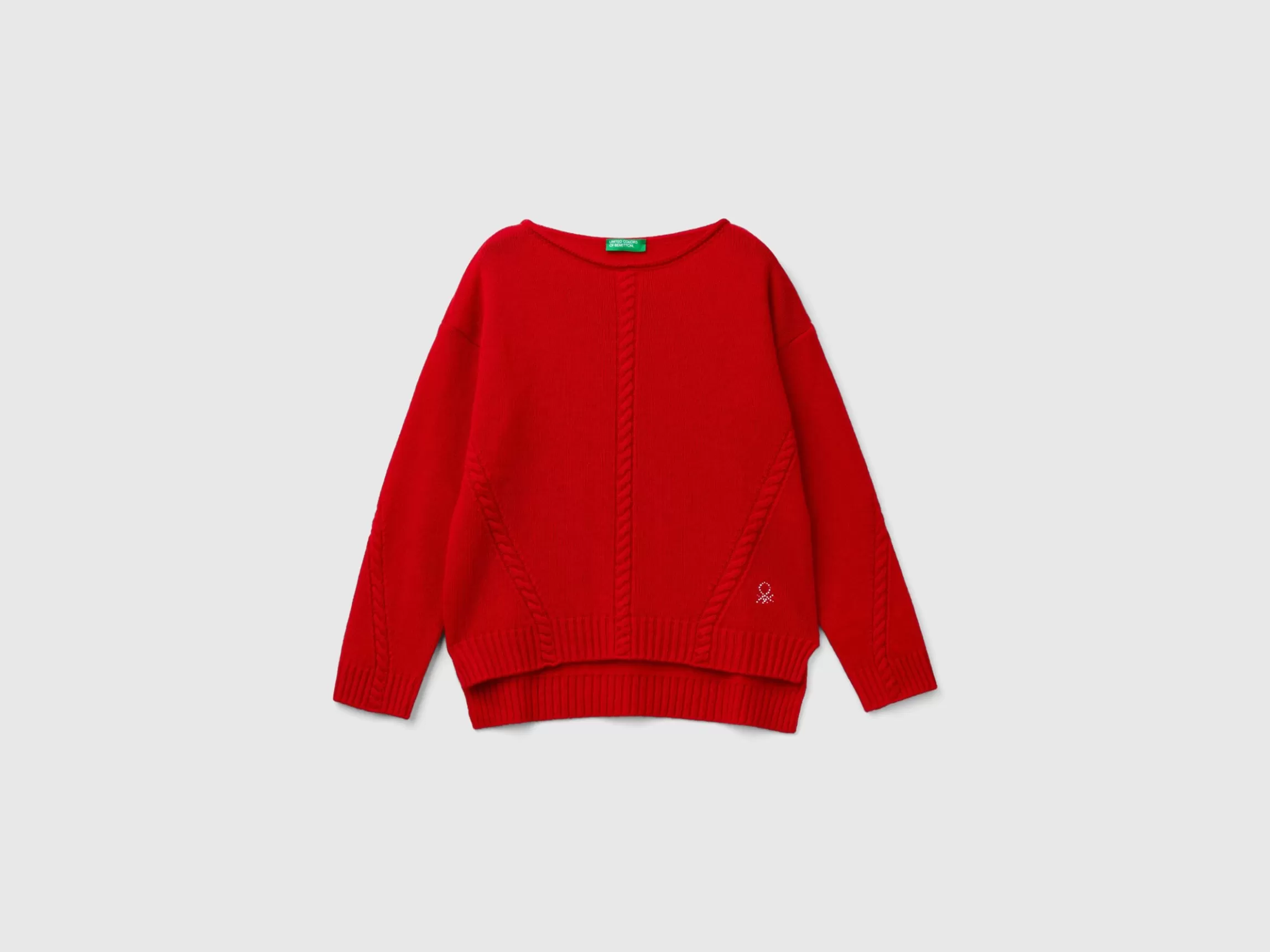 United Colors of Benetton Cable knit sweater in wool blend