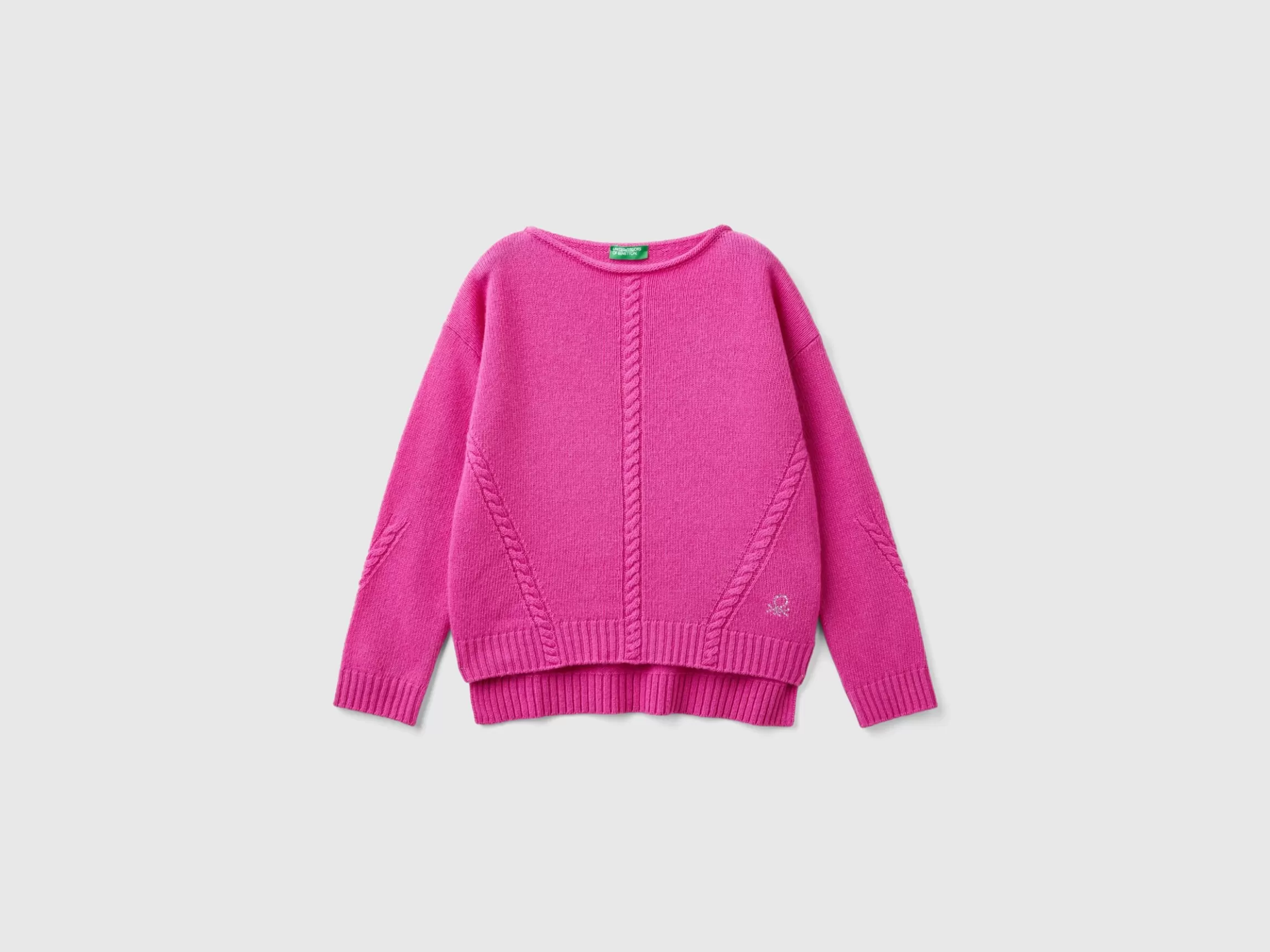 United Colors of Benetton Cable knit sweater in wool blend