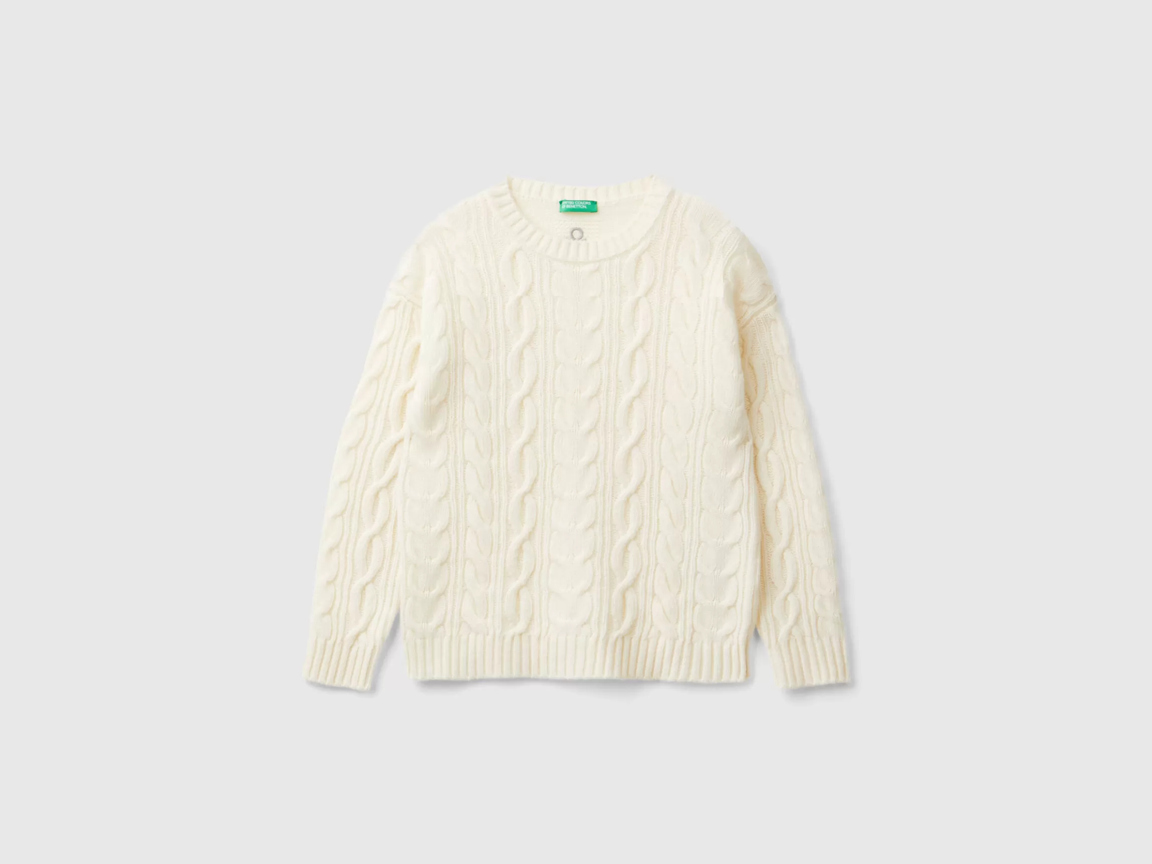 United Colors of Benetton Cable knit sweater in wool blend