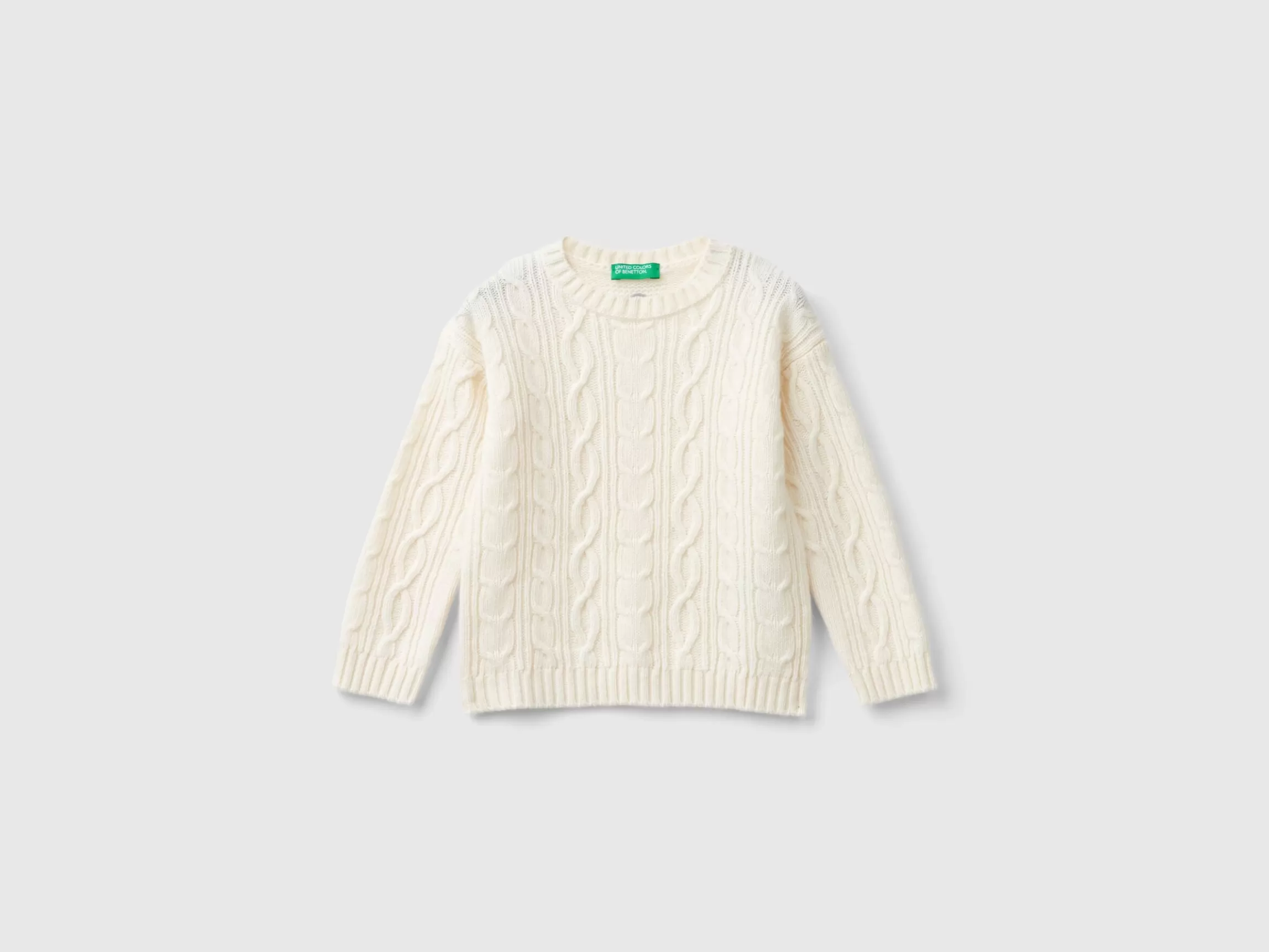 United Colors of Benetton Cable knit sweater in wool blend