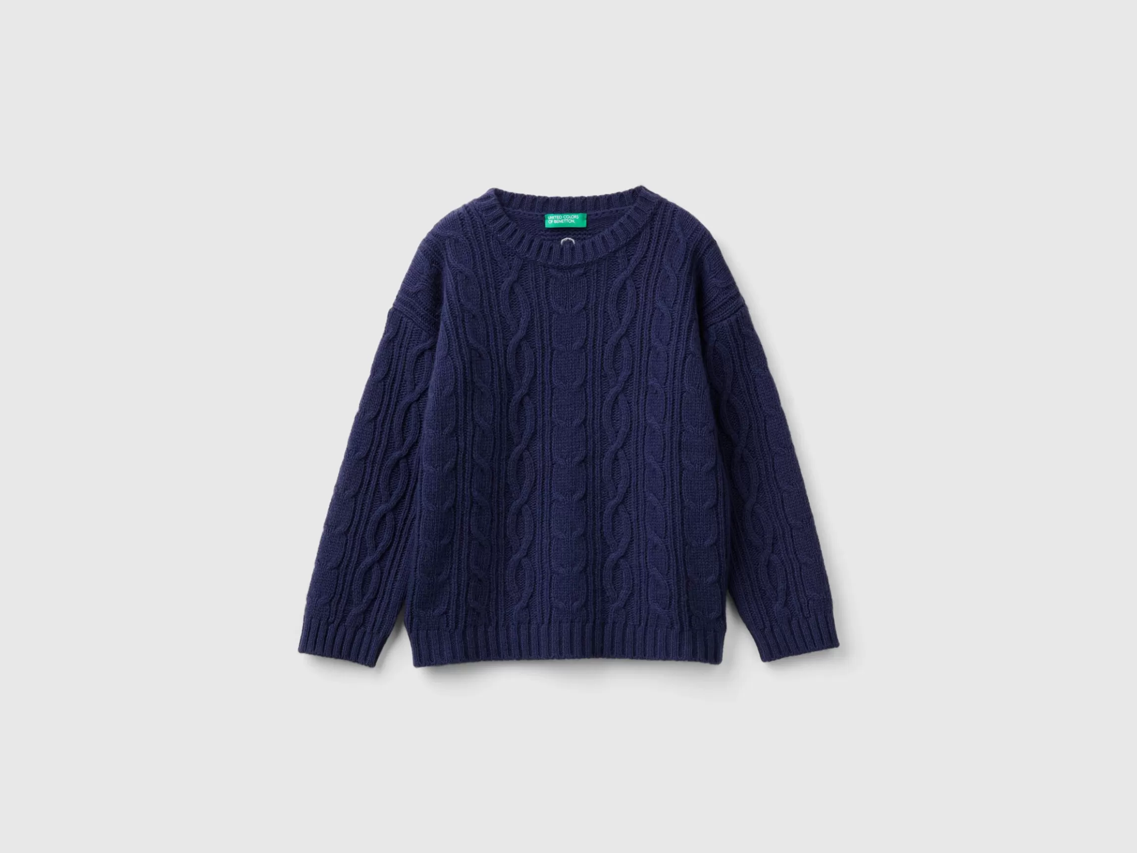 United Colors of Benetton Cable knit sweater in wool blend