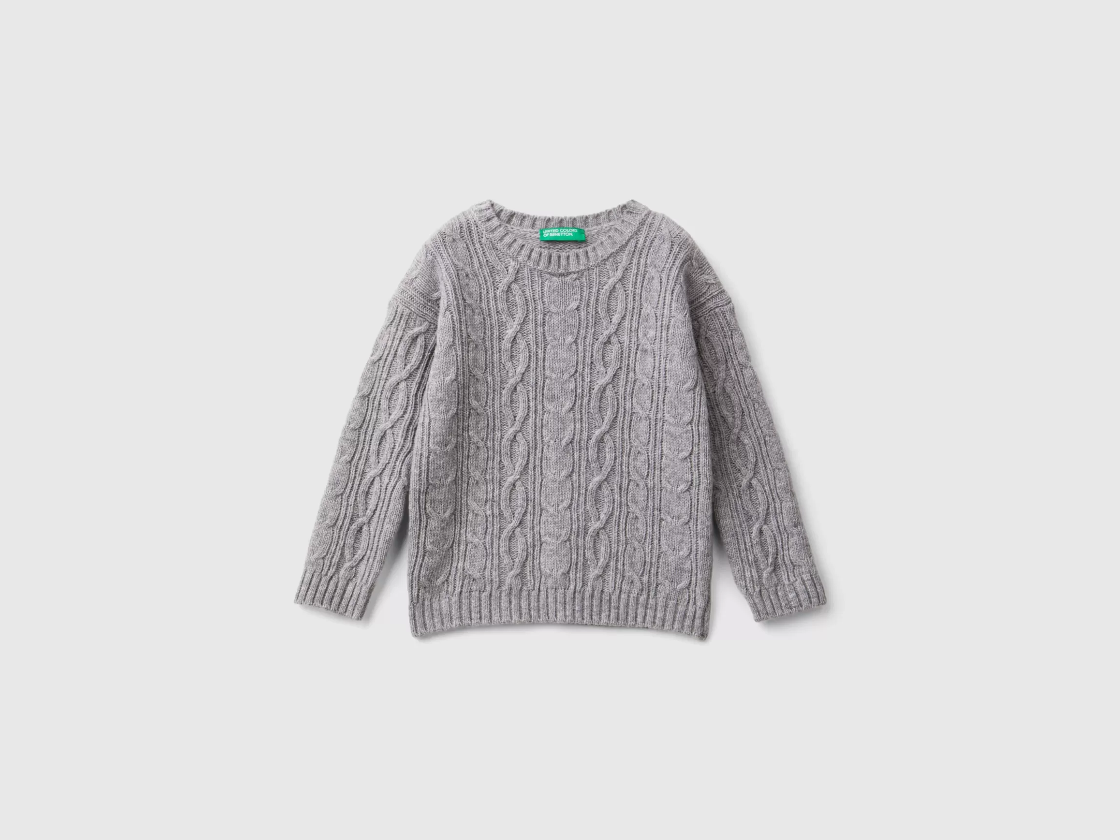 United Colors of Benetton Cable knit sweater in wool blend