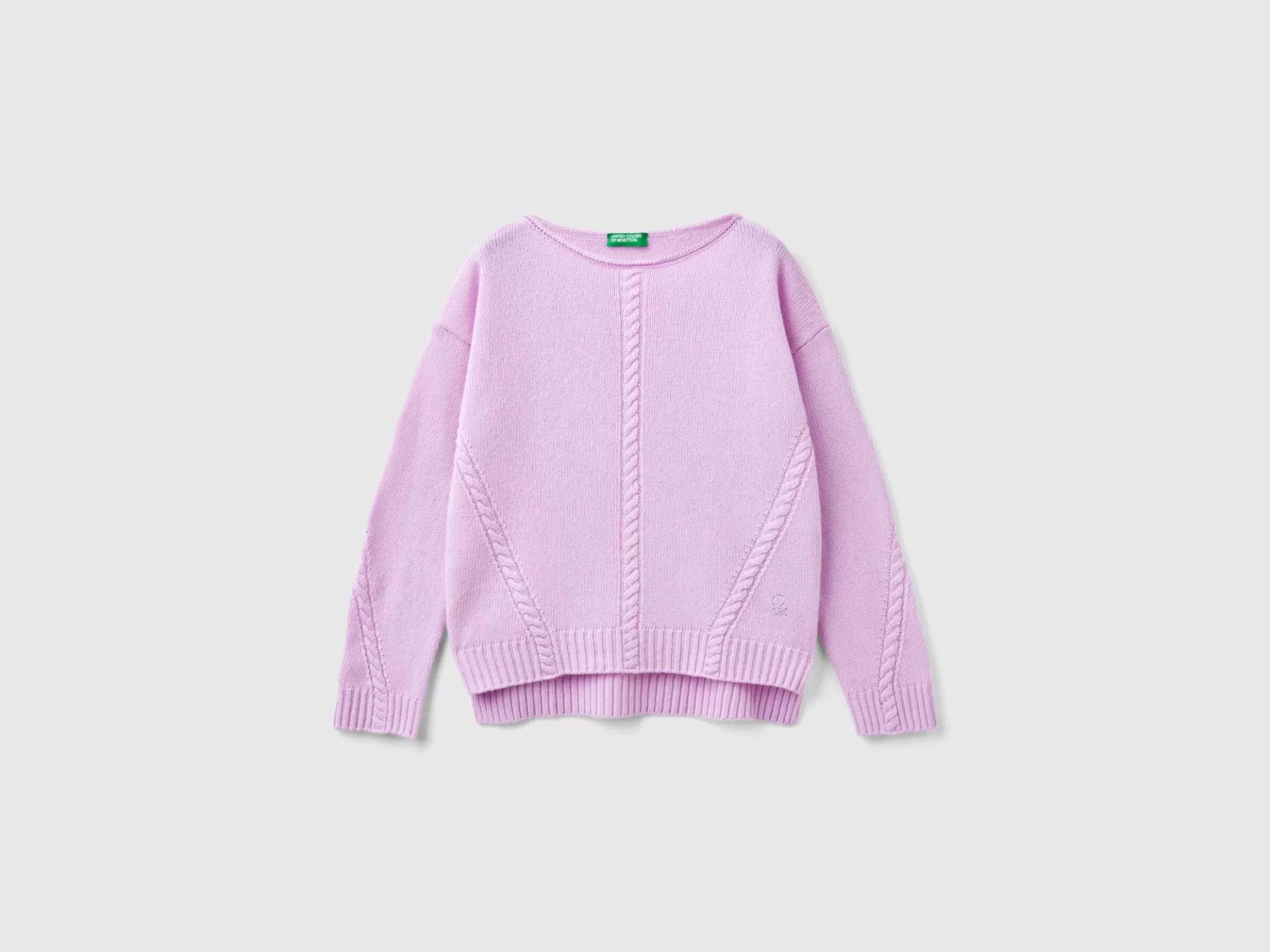 United Colors of Benetton Cable knit sweater in wool blend