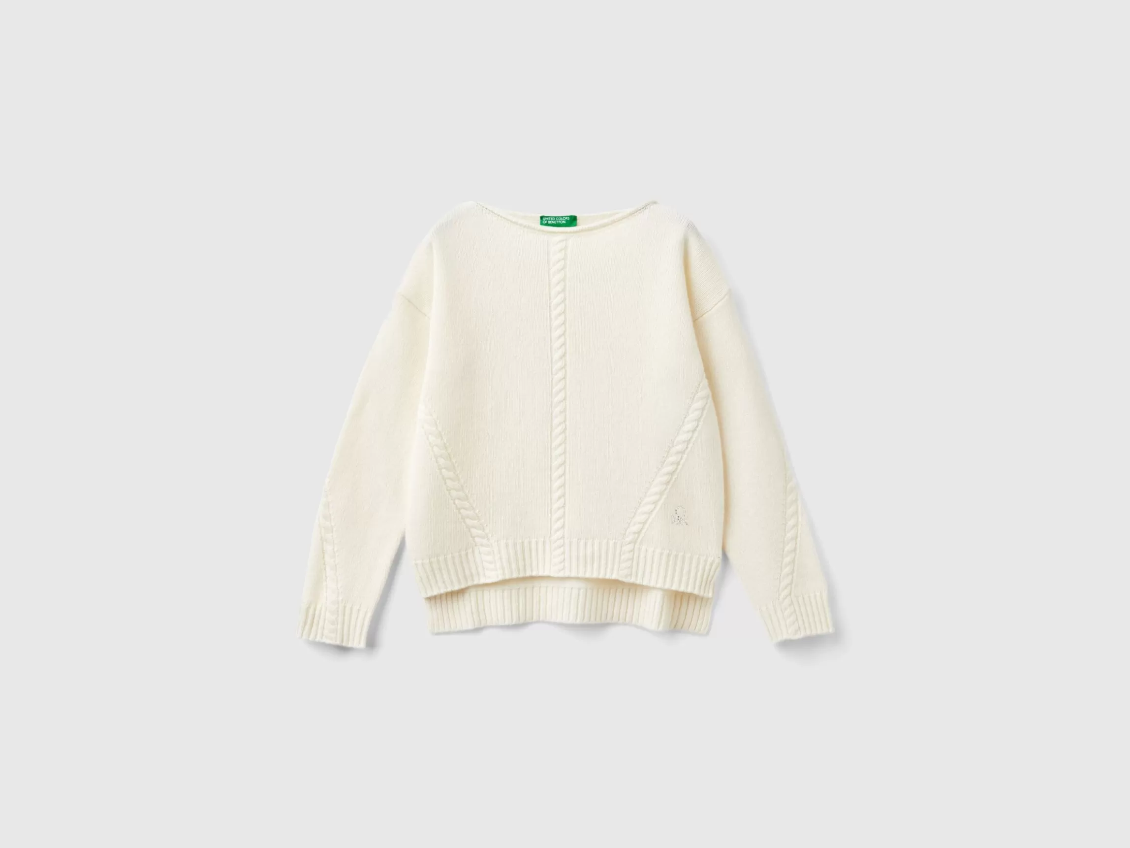 United Colors of Benetton Cable knit sweater in wool blend