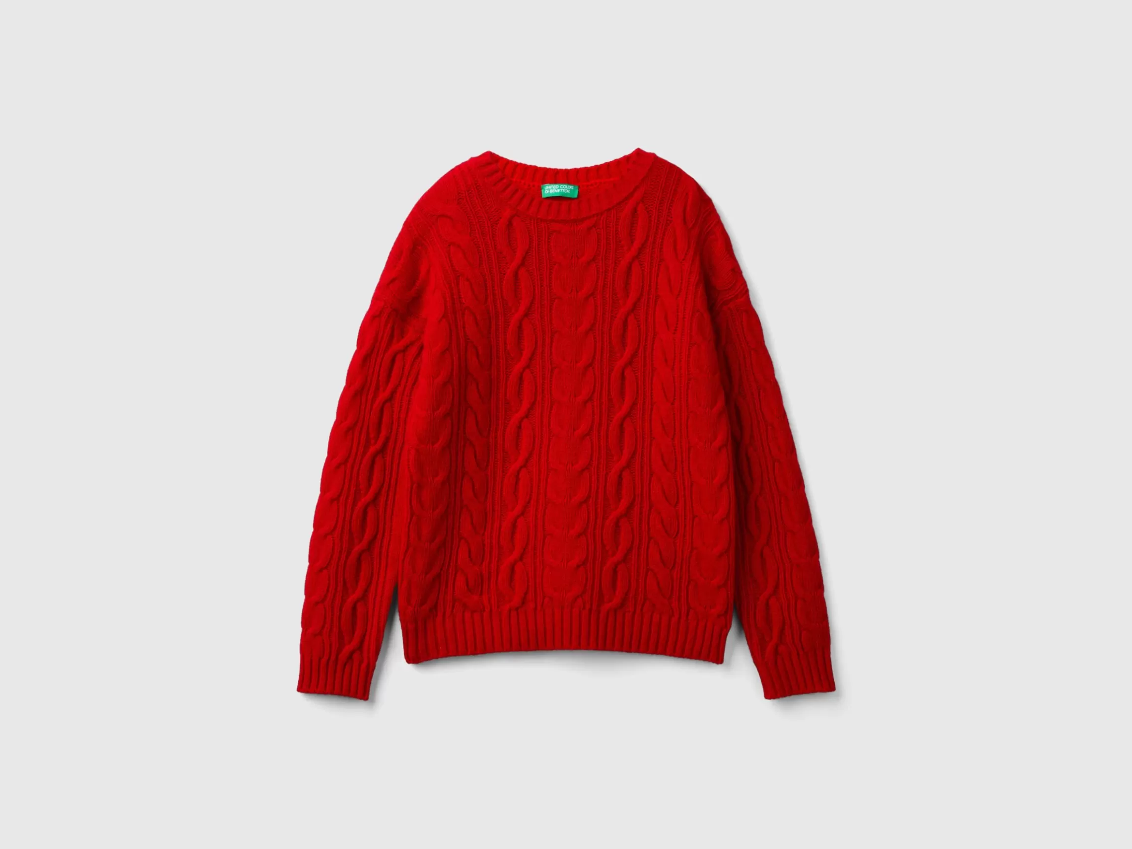 United Colors of Benetton Cable knit sweater in wool blend