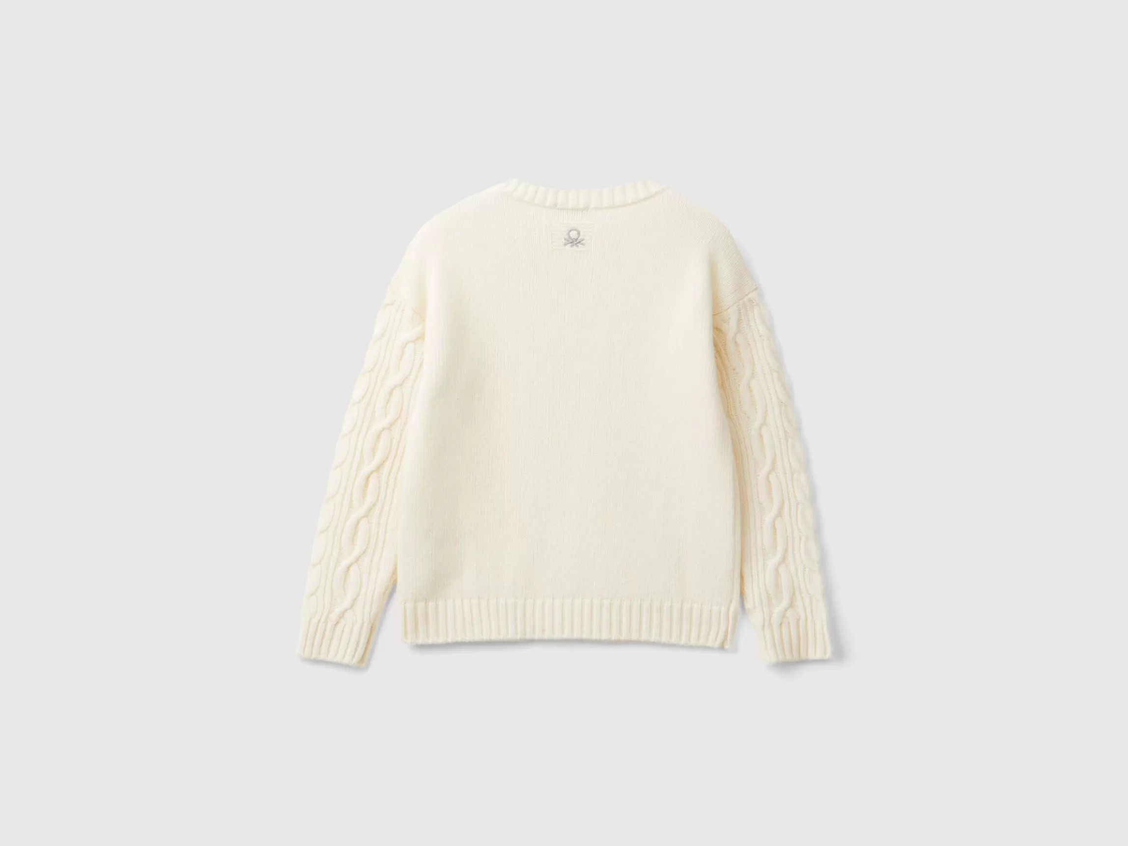 United Colors of Benetton Cable knit sweater in wool blend