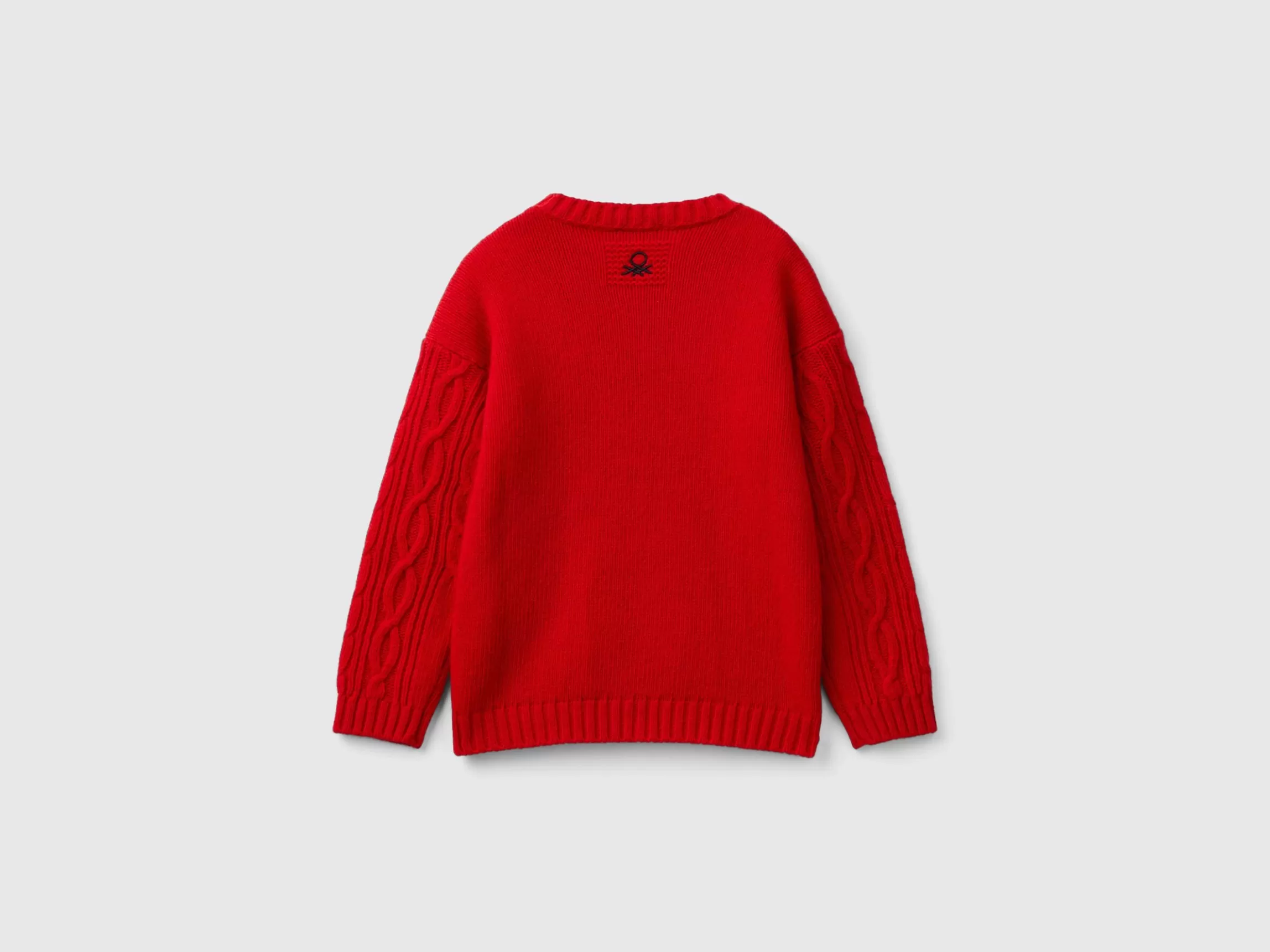 United Colors of Benetton Cable knit sweater in wool blend