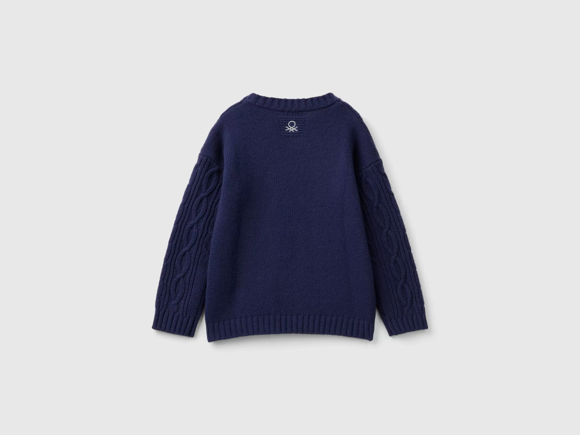 United Colors of Benetton Cable knit sweater in wool blend