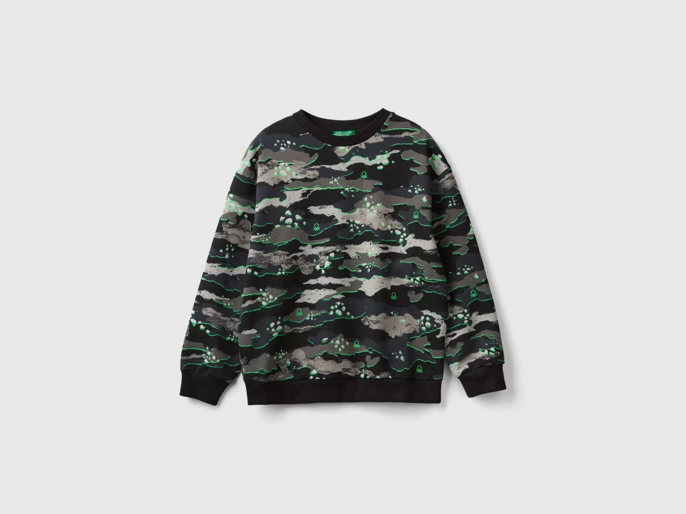 United Colors of Benetton Camouflage sweatshirt in 100% cotton