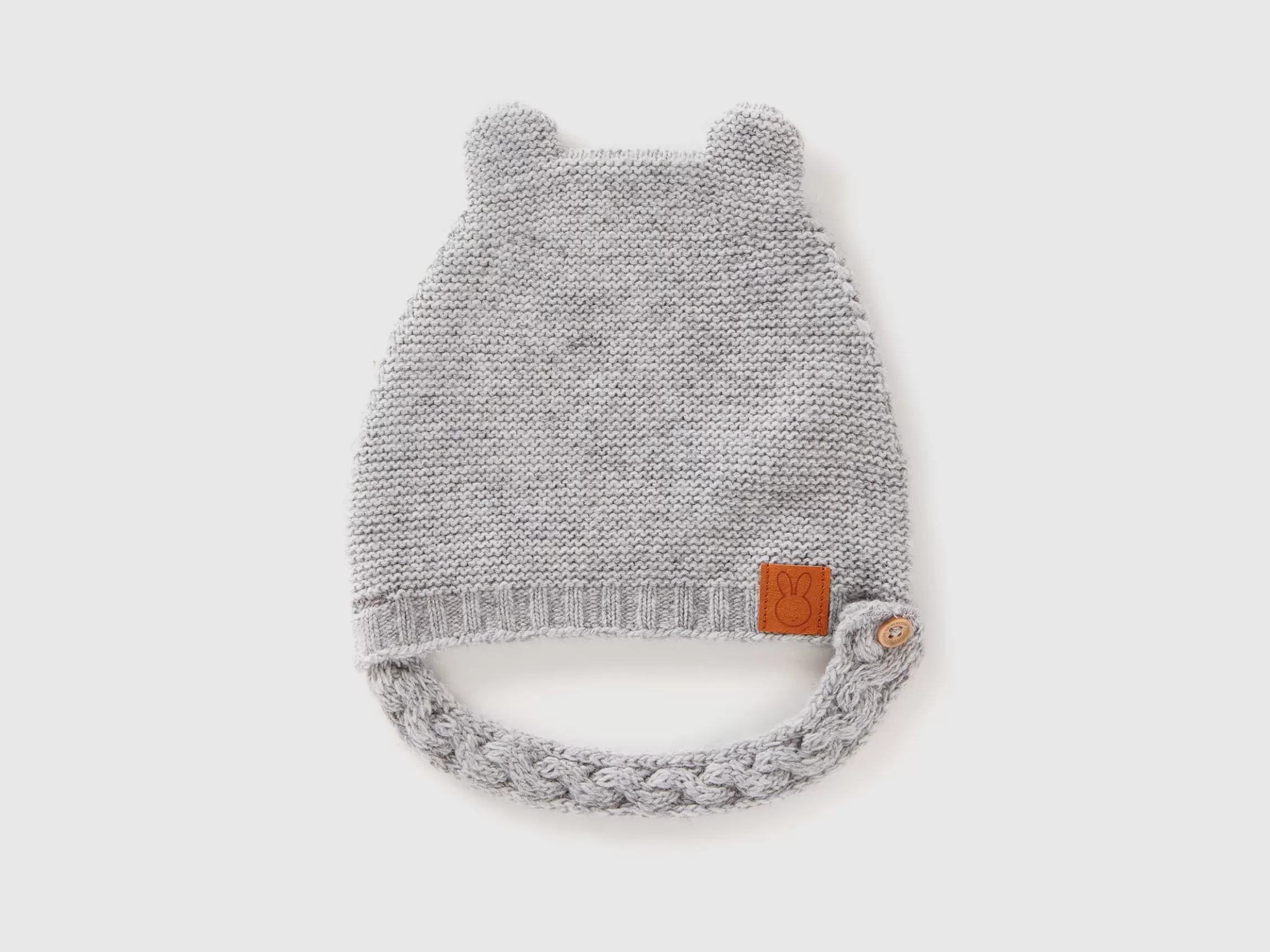 United Colors of Benetton Cap with ear applique in recycled wool blend