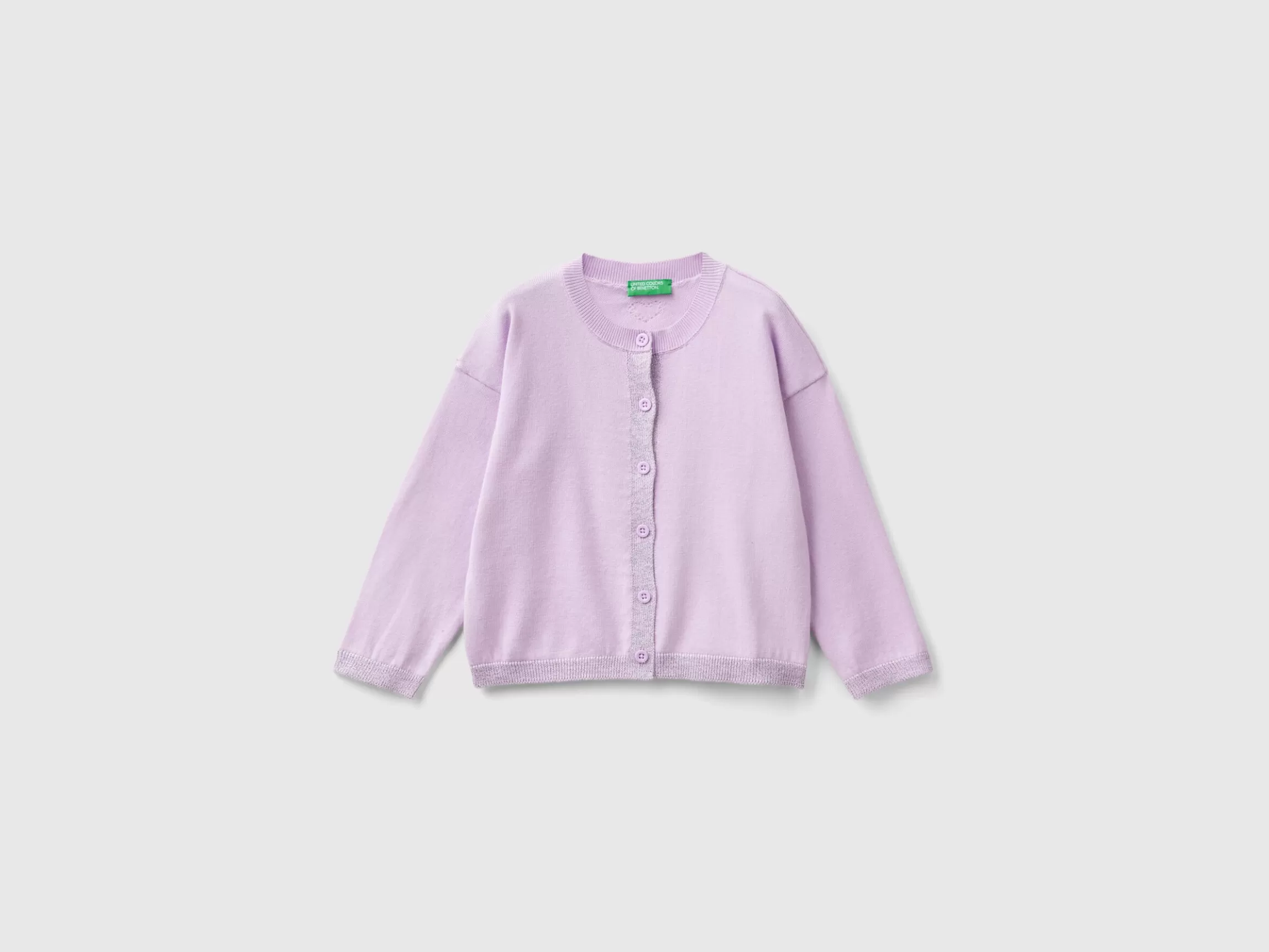 United Colors of Benetton Cardigan in pure cotton lurex