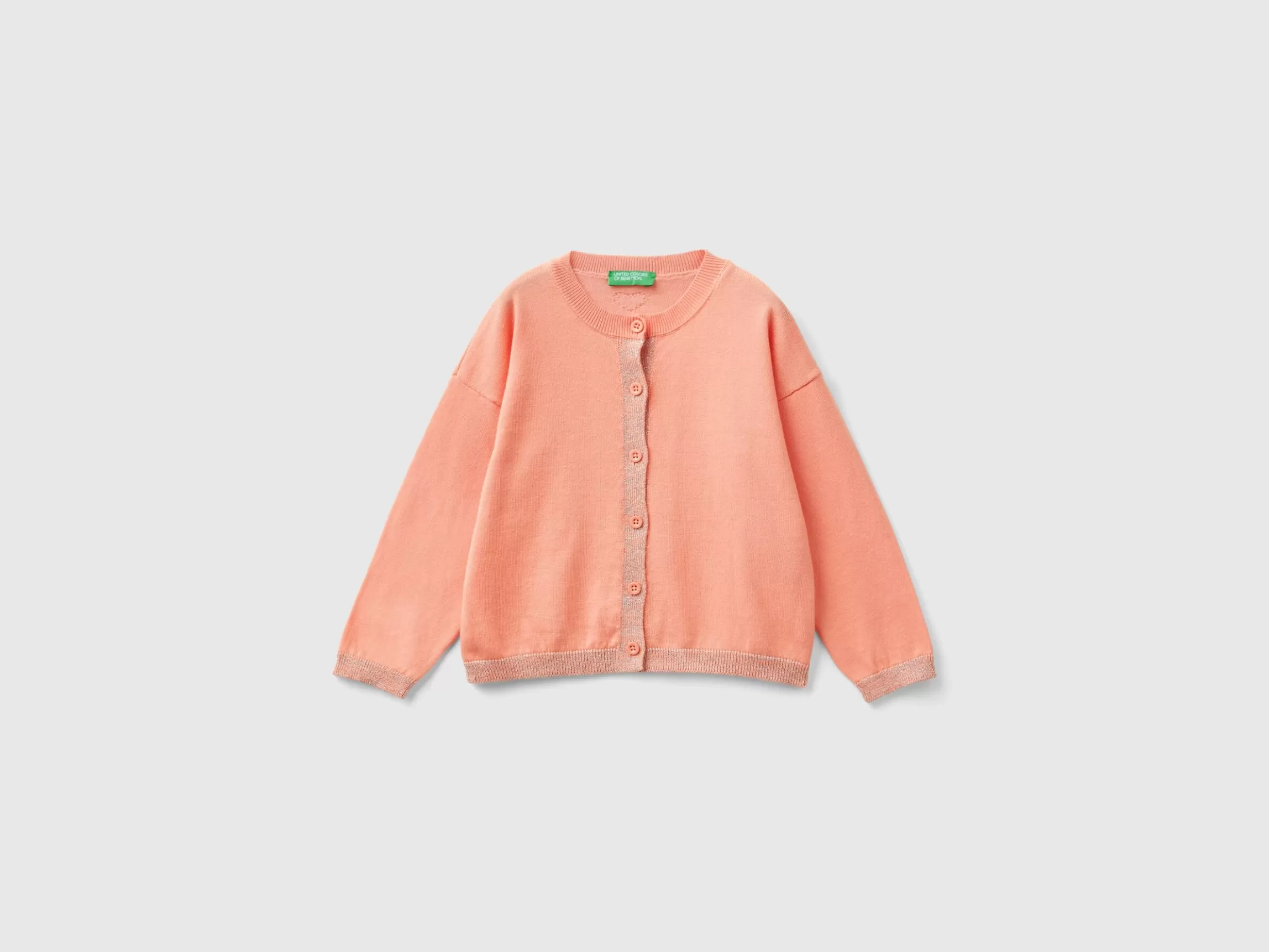 United Colors of Benetton Cardigan in pure cotton lurex