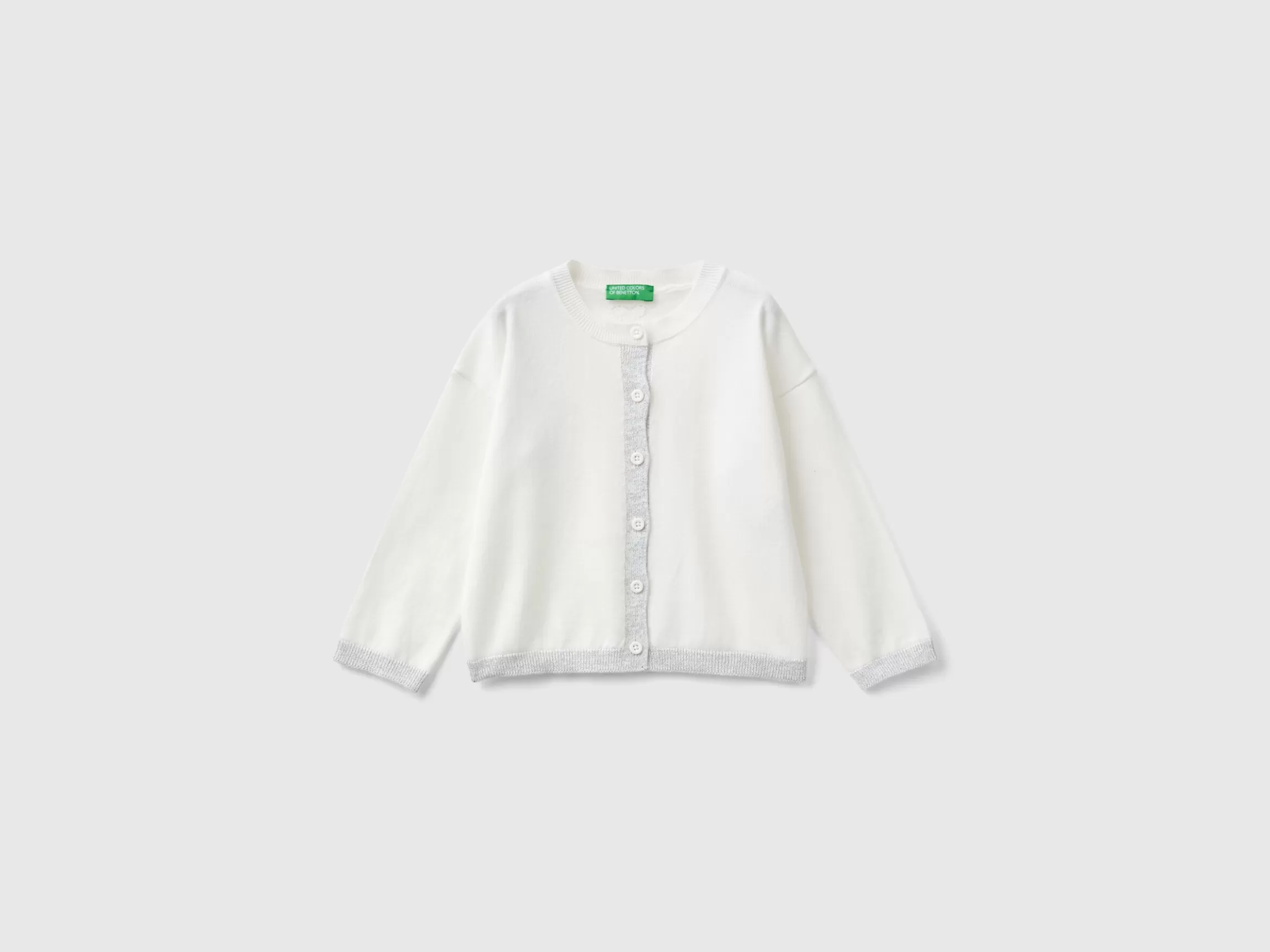 United Colors of Benetton Cardigan in pure cotton lurex