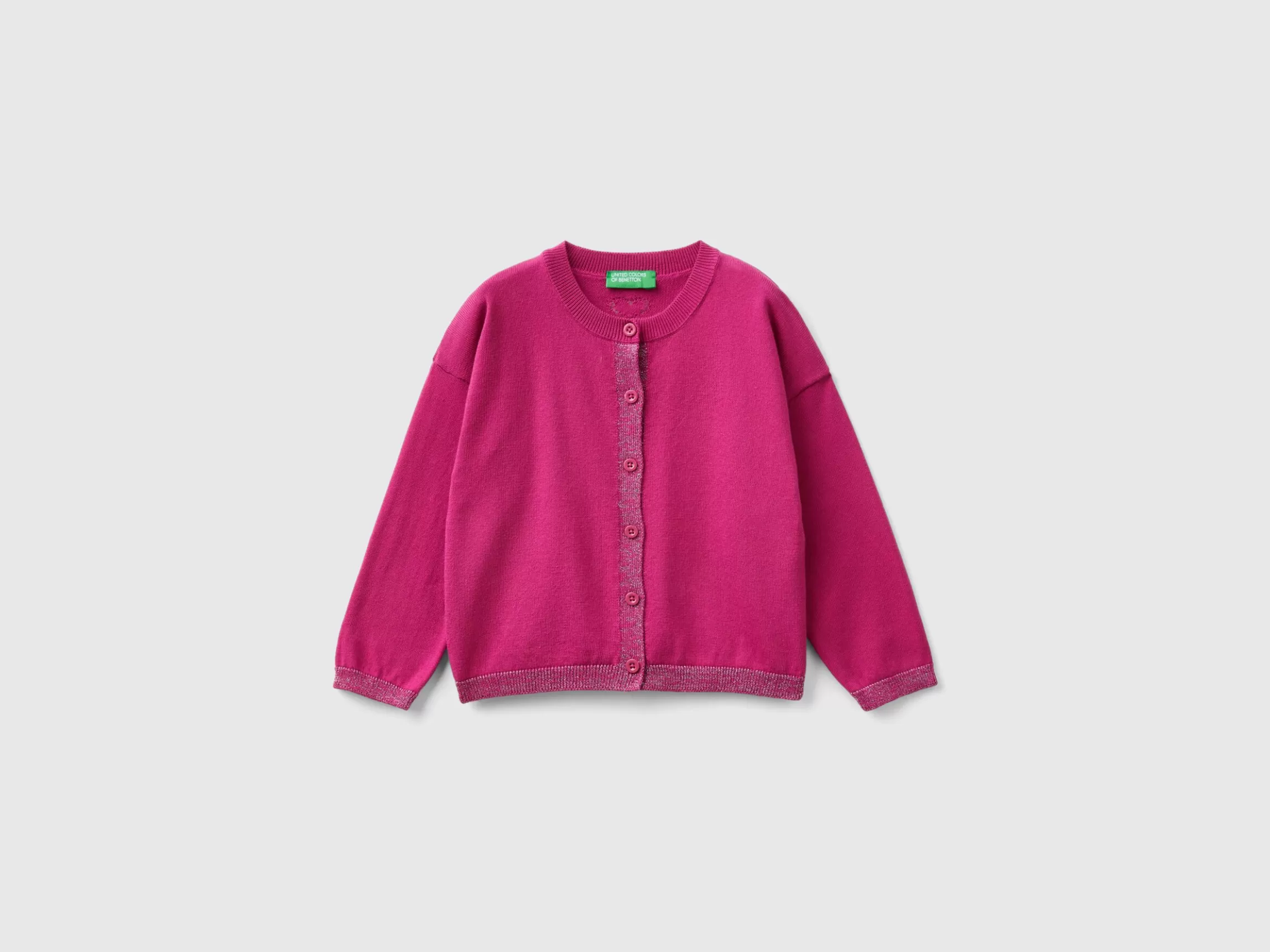 United Colors of Benetton Cardigan in pure cotton lurex