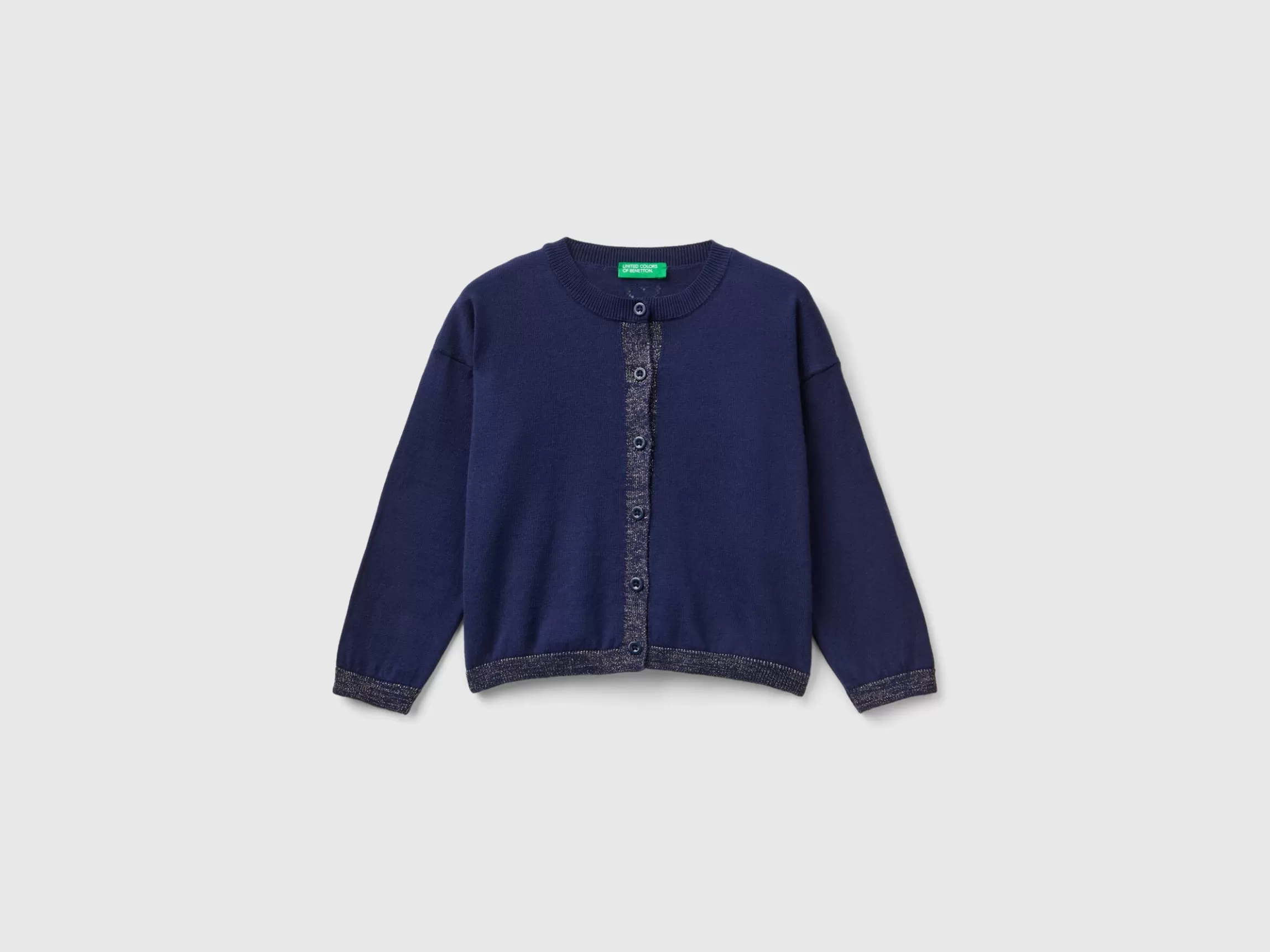 United Colors of Benetton Cardigan in pure cotton lurex