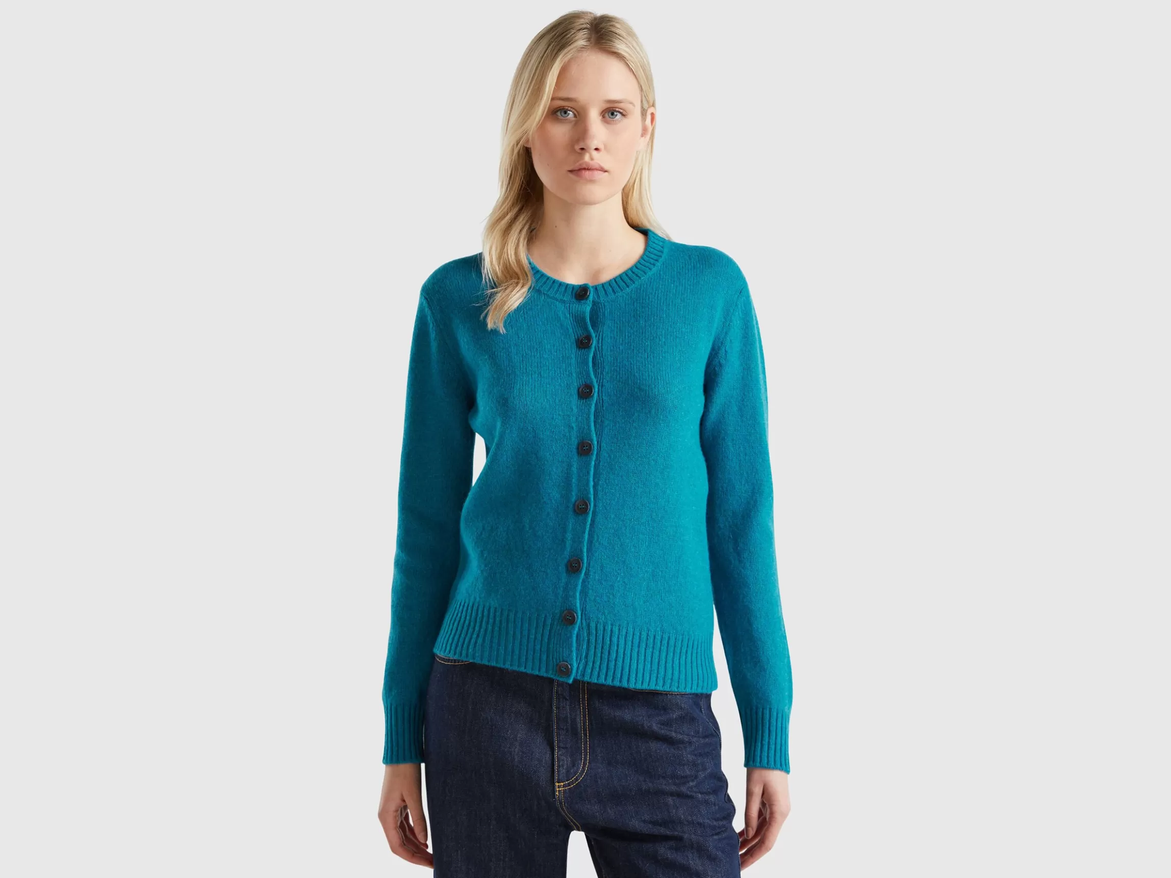 United Colors of Benetton Cardigan in pure Shetland wool